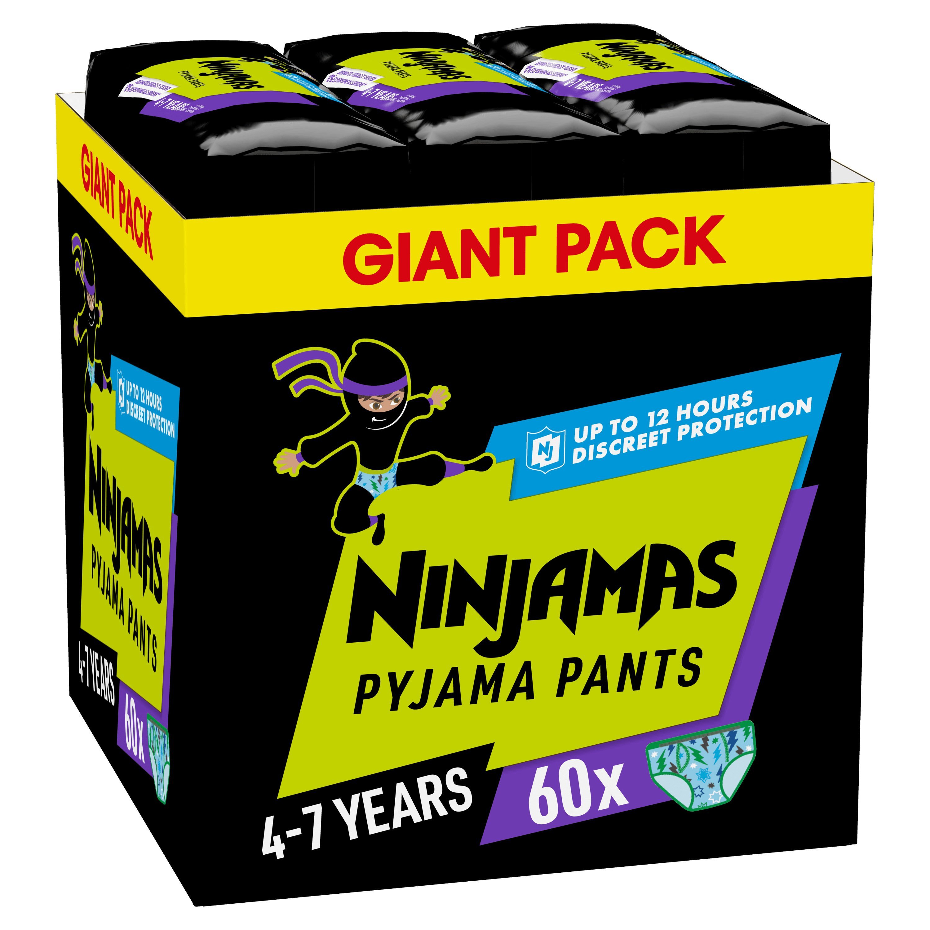 Ninjamas Pyjama Pants Boy 4-7 Years (17-30kg) Monthly Pack Πάνες Βρακάκι Νυκτός για Αγόρια από 4-7 Ετών 60 Τεμάχια