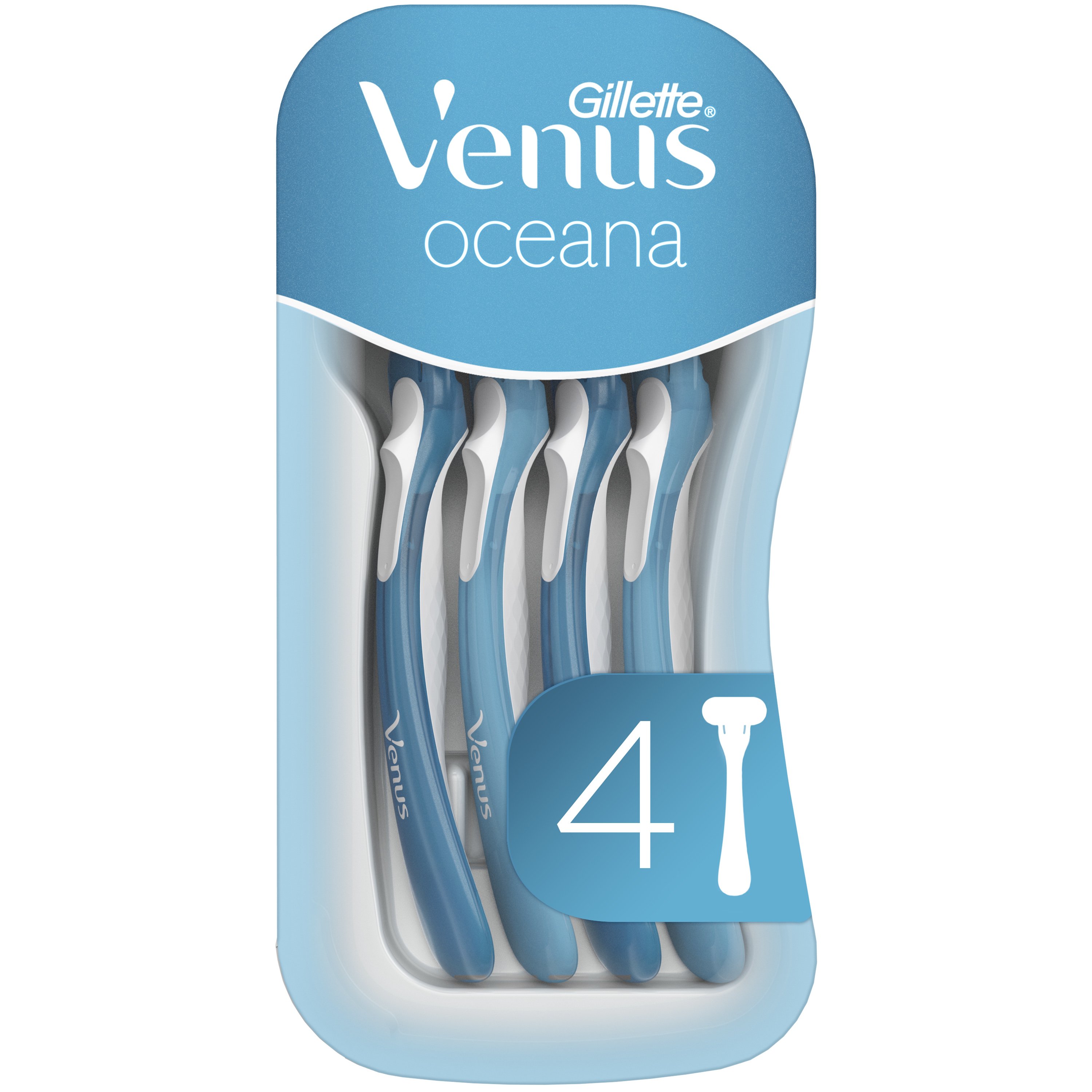 Gillette Promo Venus Oceana Disposable Razor Γυναικεία Ξυραφάκια με 3 Λεπίδες & Κινούμενη Κεφαλή 4 Τεμάχια