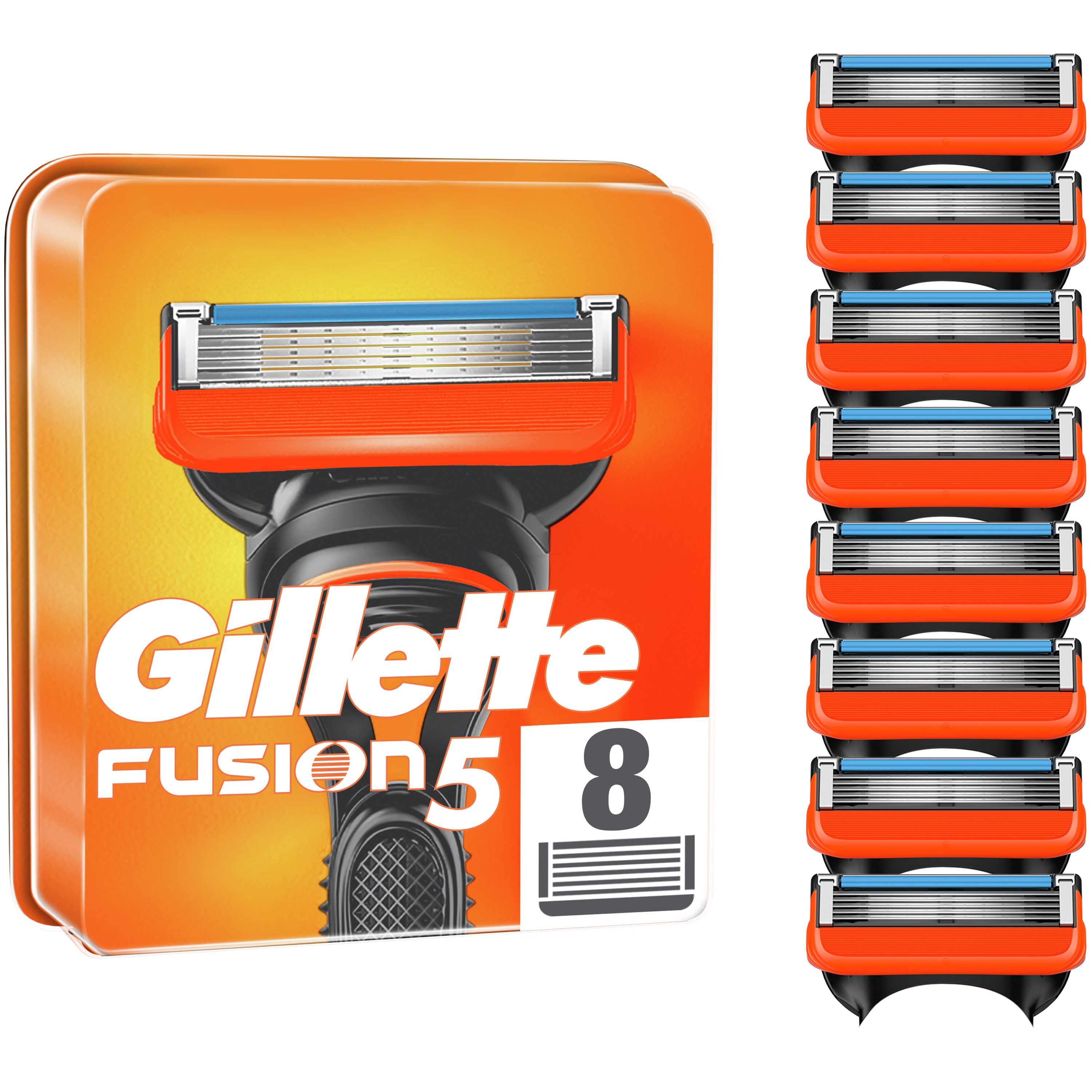 Gillette Fusion5 Ανταλλακτικές Κεφαλές Ξυριστικής Μηχανής με 5 Λεπίδες Κατά της Τριβής για Απίστευτα Απαλό Ξύρισμα 8 Τεμάχια