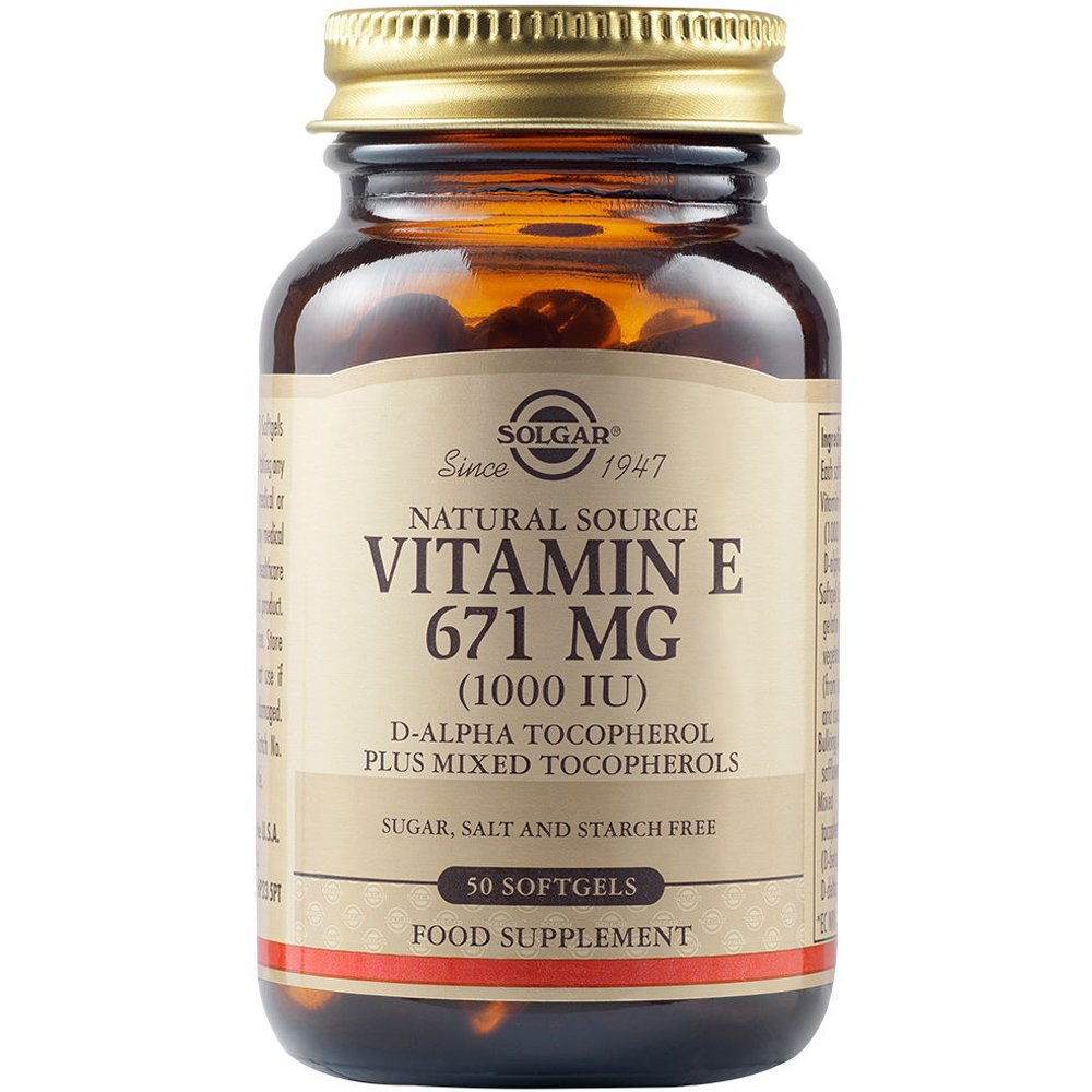 Solgar Natural Vitamin E 671mg Συμπλήρωμα Διατροφής με Φυσικής Πηγής Βιταμίνη Ε Πλούσια σε Αντιοξειδωτικά 50 Softgels