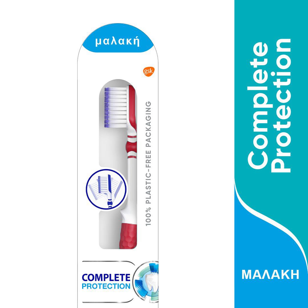 Sensodyne Soft Οδοντόβουρτσα Complete Protection 48% Better Cleaning Μαλακή Κεφαλή για Βαθύ Καθαρισμό, Κατάλληλη για Ευαίσθητα Δόντια 1 Τεμάχιο – Κόκκινο