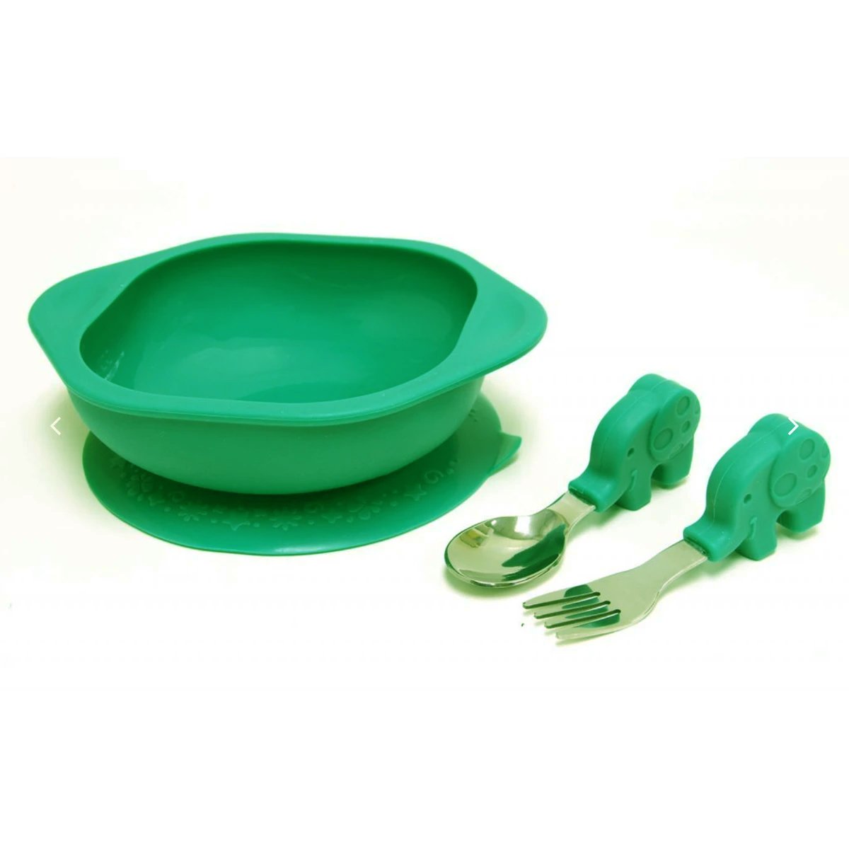 Marcus & Marcus Toddler Mealtime Set Σετ Φαγητού Ελέφαντας, με Μπολ, Κουτάλι & Πιρούνι σε Πράσινο Χρώμα