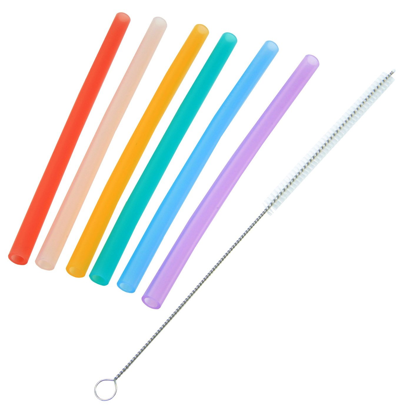 Marcus & Marcus Silicone Straws & Brush Set Καλαμάκια Σιλικόνης Επαναχρησιμοποιήσιμα 6 Τεμάχια με Βουρτσάκι Καθαρισμού