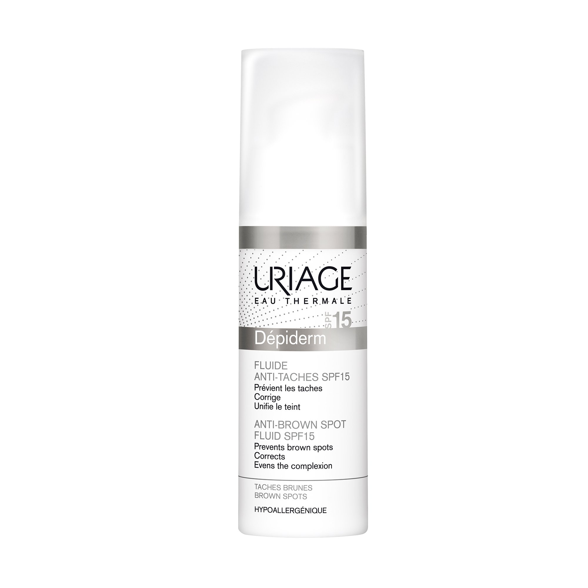 Uriage Eau Thermale Depiderm Anti Brown Spot Fluid Spf15 Διορθώνει τις Καφέ Κηλίδες 30ml