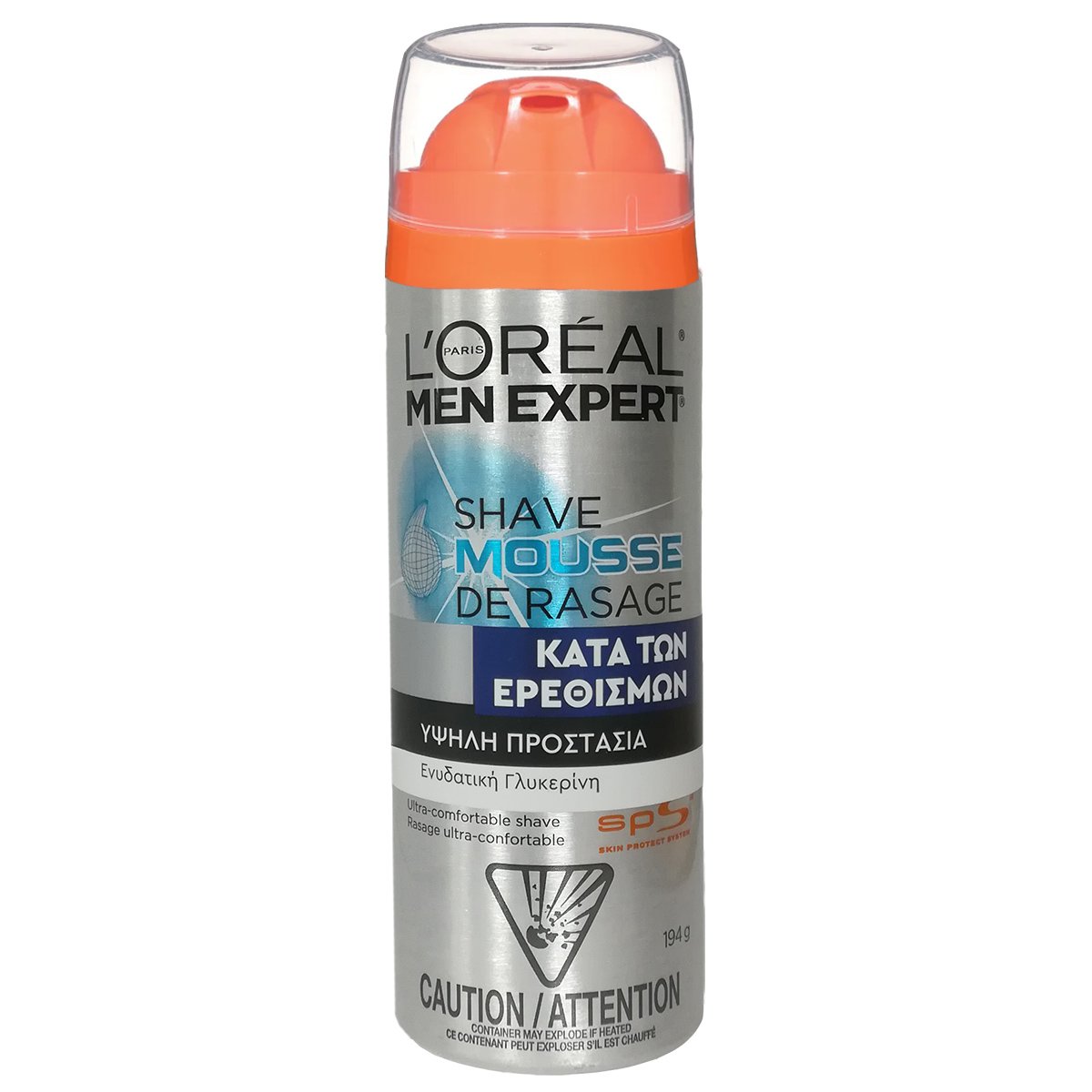 L’oreal Paris Men Expert Shave Mousse de Rassage Ανδρικός Απαλός Αφρός Ξυρίσματος με Ενυδατική Γλυκερίνη για Υψηλή Προστασία Κατά των Ερεθισμών 194g
