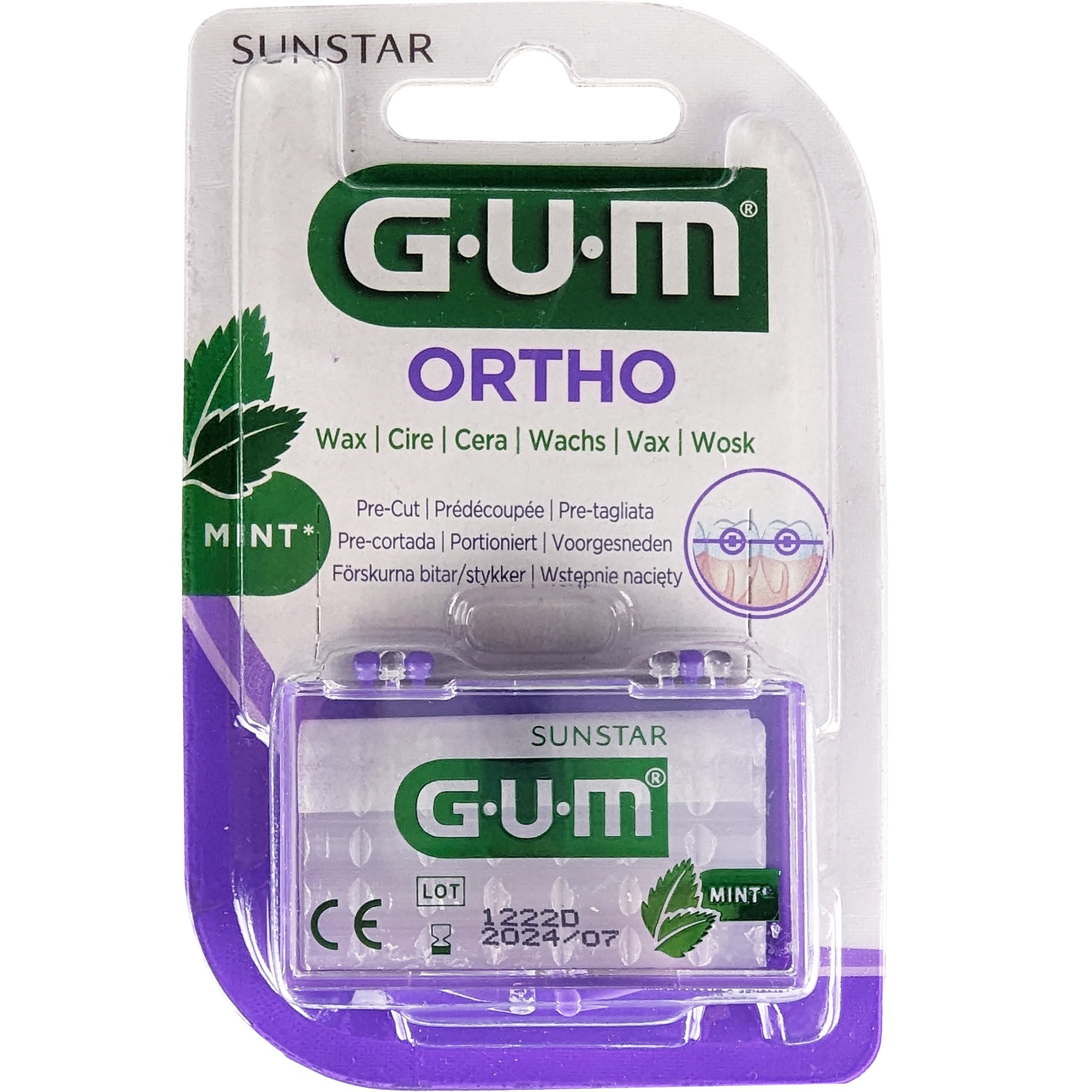 Gum Gum Ortho Pre-Cut Wax Mint Flavour Ορθοδοντικό Κερί για την Αποτροπή Σχηματισμού Πληγών από Ορθοδοντικές Συσκευές - Κωδ 724