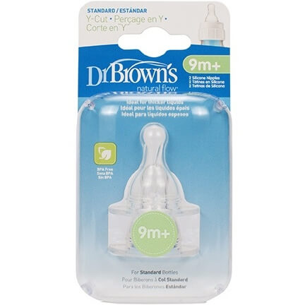 Dr. Brown’s Natural Flow Κοπή Σχήματος Y Θηλές Σιλικόνης Για Στενό Μπουκάλι 9m+,312-GB