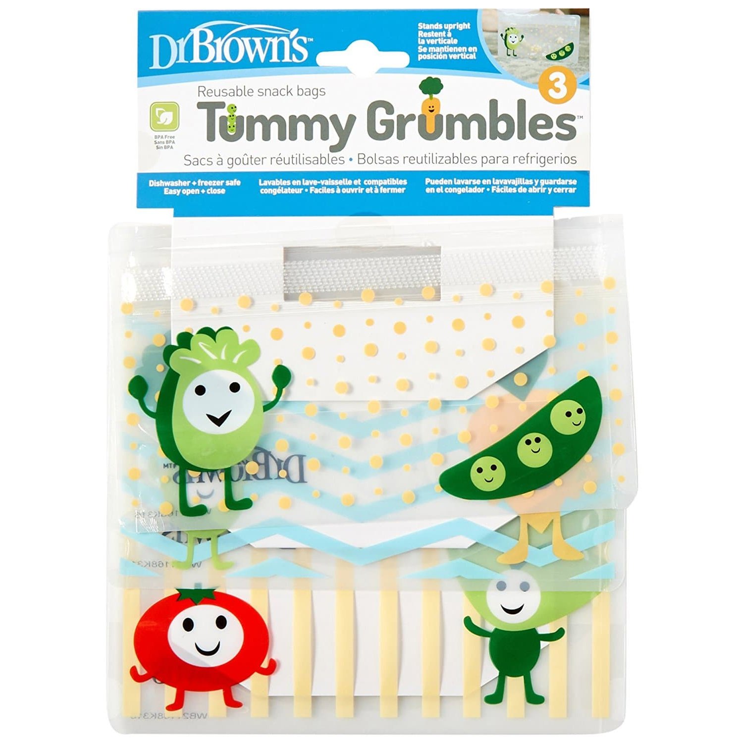 Dr Brown’s Tummy Grumbles AC067 Σετ Σακουλάκια για Σνάκ 3 Τεμάχια