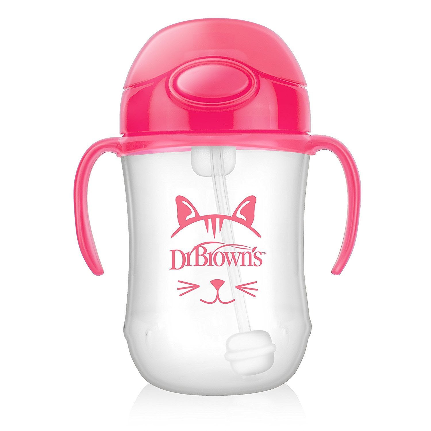 Dr Brown’s Baby’s First Straw Cup Κύπελλο με Εύπλαστο Καλαμάκι Ροζ TC91011 από 6 Μηνών 270ml