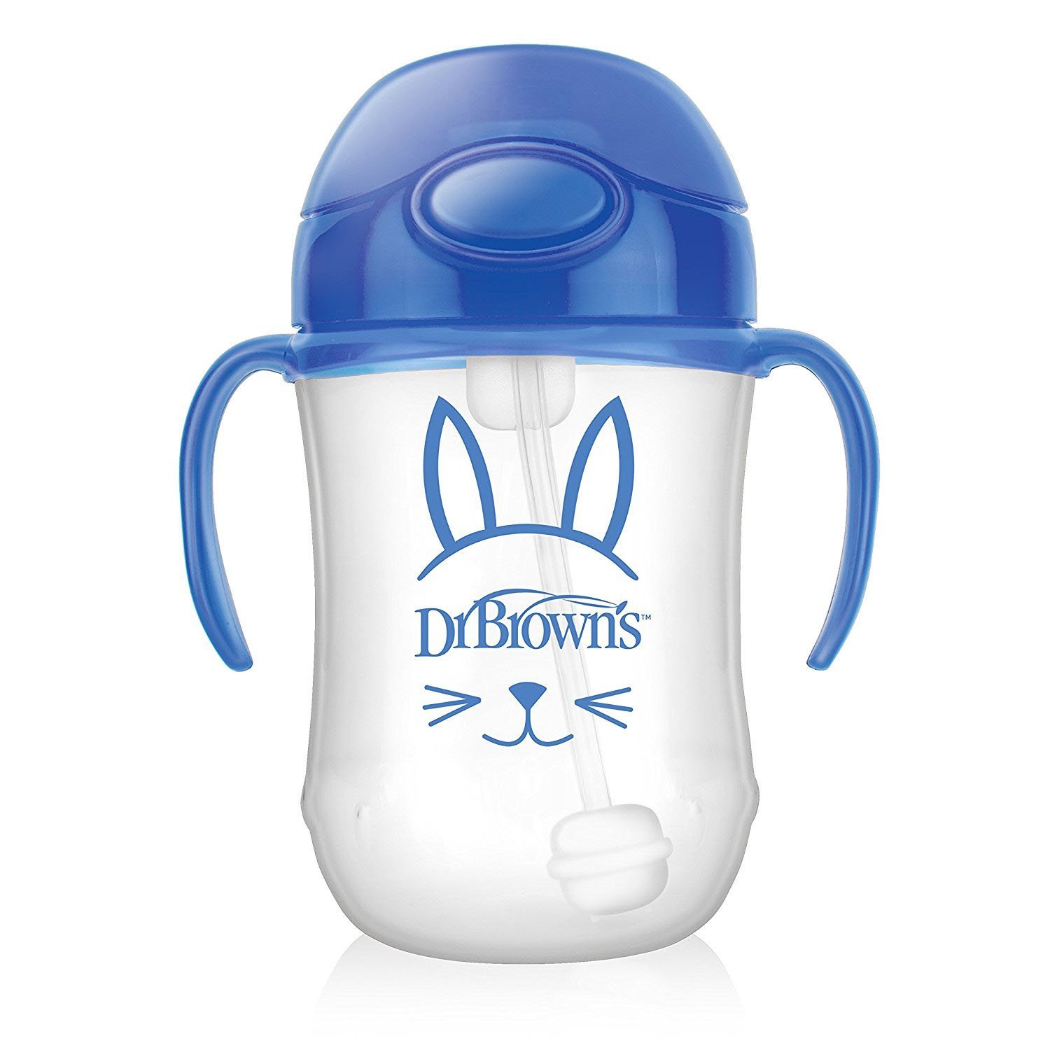 Dr Brown’s Baby’s First Straw Cup Κύπελλο με Εύπλαστο Καλαμάκι Μπλε TC91012 από 6 Μηνών 270ml