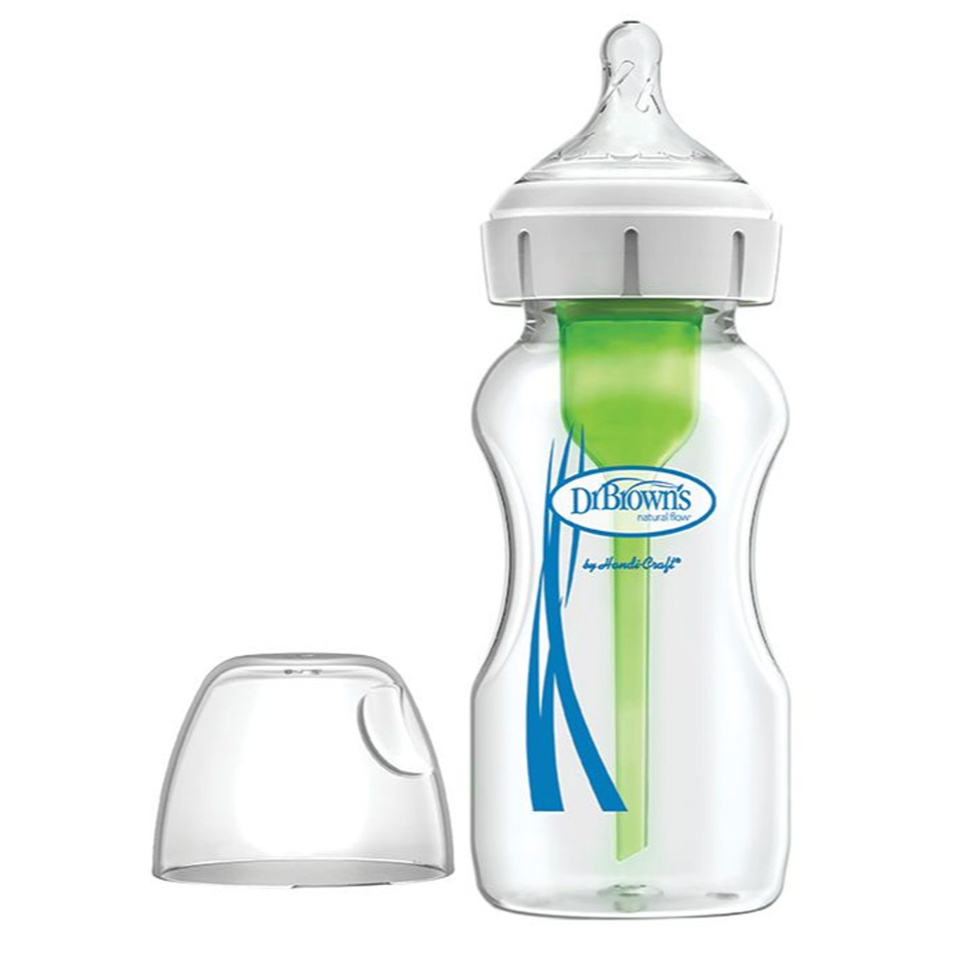 Dr. Brown’s Μπιμπερό Γυάλινο Options+ Anti-colic με Φαρδύ Λαιμό 0m+, 270ml Ειδικά Σχεδιασμένο για να Μειώνει τους Κολικούς & τις Παλινδρομήσεις που Προκαλεί το Τάισμα στα Βρέφη