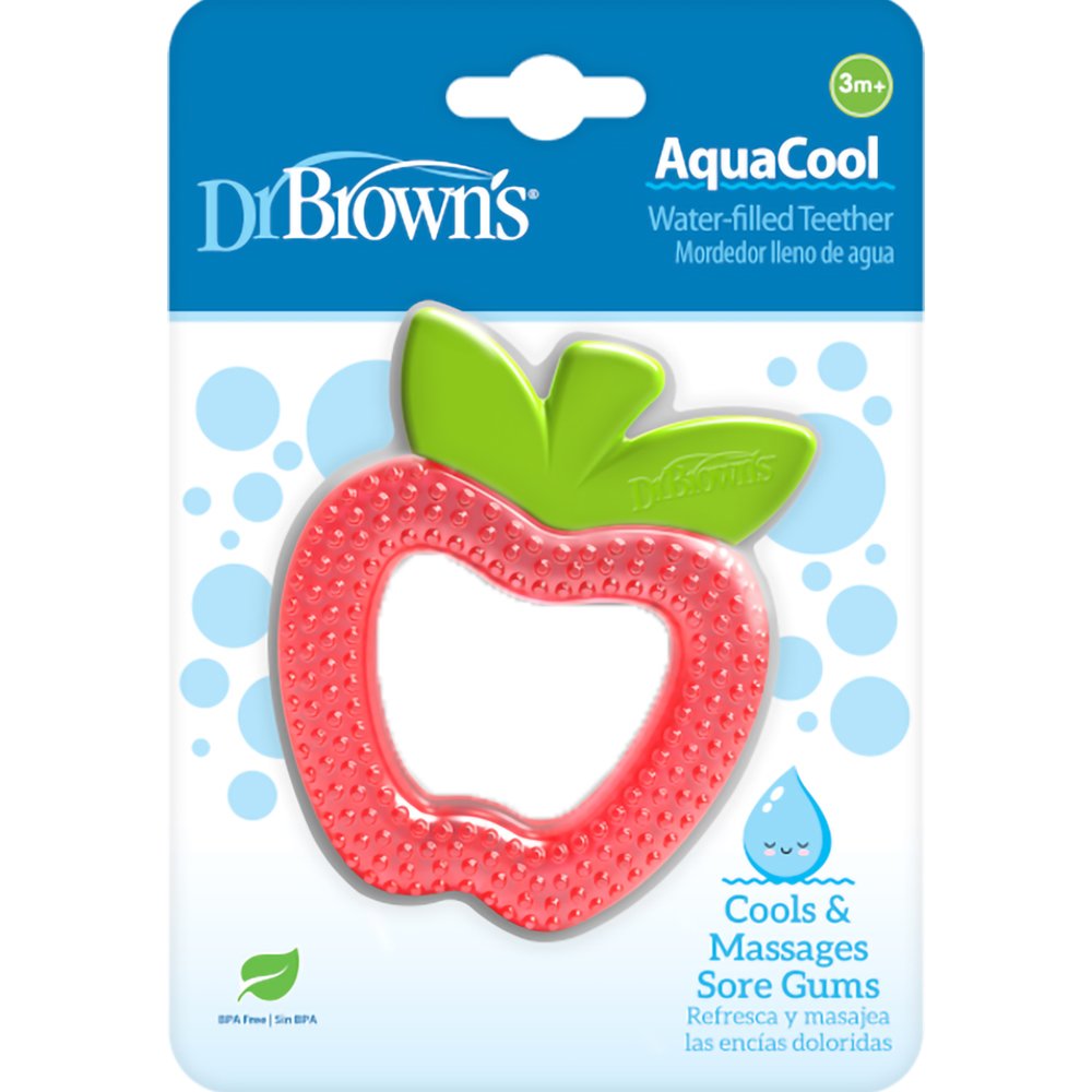 Dr.Brown Dr Brown's AquaCool Apple Water Filled Teether 3m+ Κρίκος Οδοντοφυΐας σε Σχήμα Μήλου που Δροσίζει & Καταπραΰνει τα Ούλα του Μωρού 1 Τεμάχιο Κωδ TE028