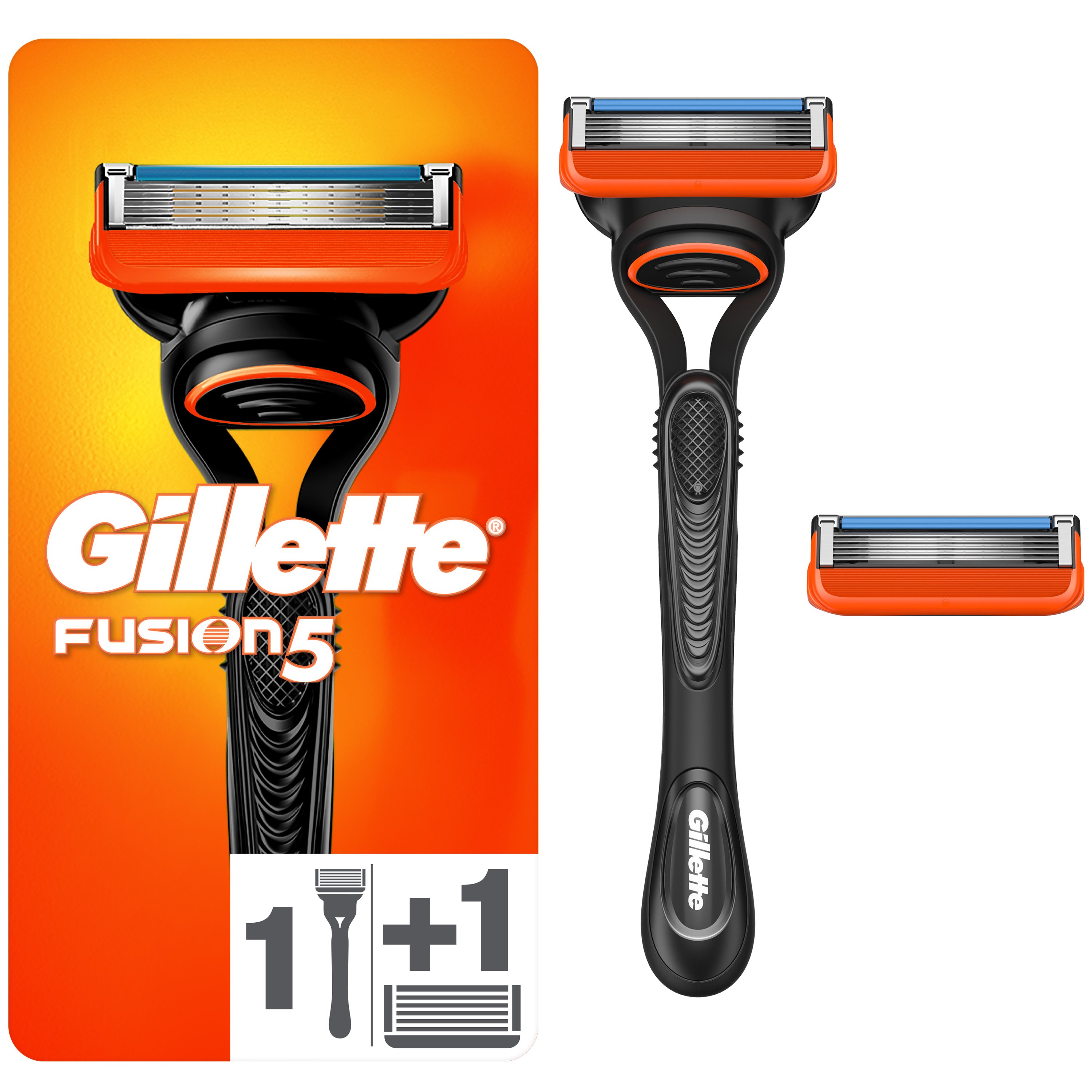 Gillette Fusion5 Male Premium BladeRazor System Ξυριστική Μηχανή 1 Τεμάχιο & Επιπλέον Ανταλλακτική Κεφαλή Ξυρίσματος 1 Τεμάχιο