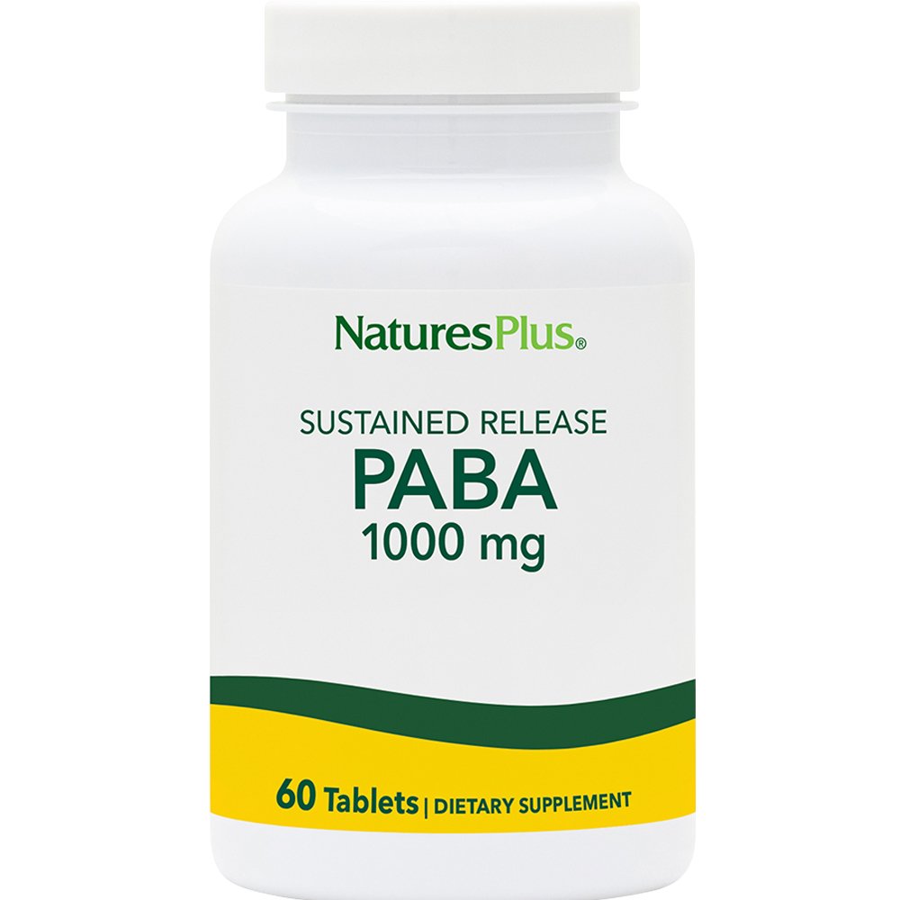 Natures Plus Natures Plus Paba 1000mg Συμπλήρωμα Διατροφής Αμινοξέος Paba για την Ενίσχυση της Εντερικής Χλωρίδας & Αφομοίωσης Πρωτεϊνών με Ισχυρές Αντιοξειδωτικές Ιδιότητες 60tabs
