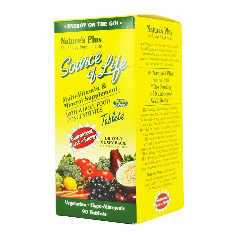 Natures Plus Source of Life Multi-Vitamin & Mineral Μοναδική Φόρμουλα με 56 Διαφορετικά Φυσικά Συστατικά 90tabs