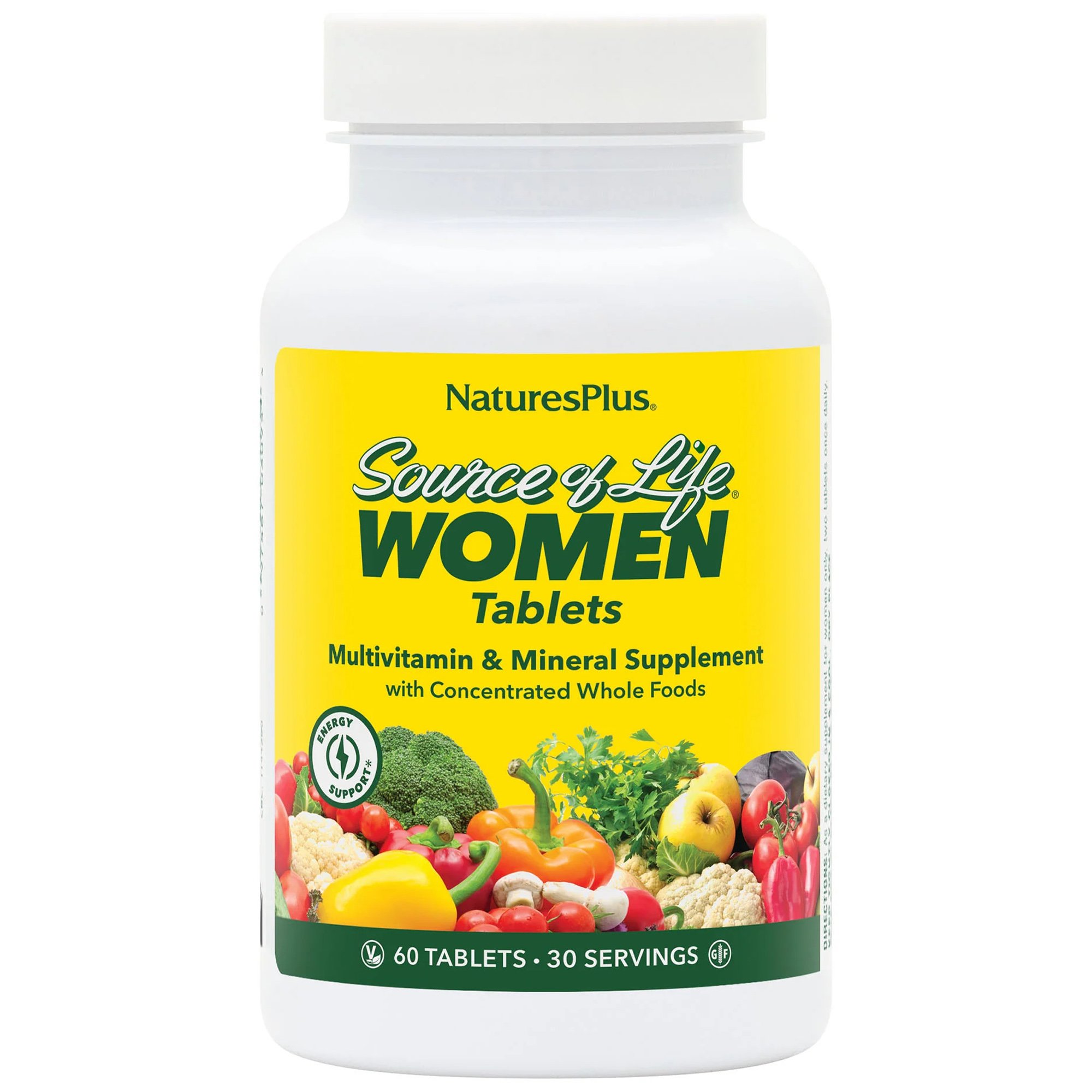 Natures Plus Natures Plus Source of Life Women Συμπλήρωμα Διατροφής Πολυβιταμινών, Μετάλλων, Ιχνοστοιχείων & Εκχυλίσματος Βοτάνων Ειδικά Σχεδιασμένο για το Γυναικείο Οργανισμό για Ενέργεια, Τόνωση Ορμονική Ισορροπία με Αντιοξειδωτικές Ιδιότητες 60tabs