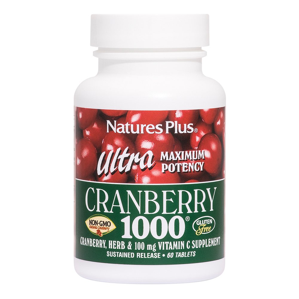 Nature’s Plus, Ultra Cranberry 1000 mg Συμπλήρωμα Διατροφής από Χυμό Cranberry για Στήριξη του Ουροποιητικού Συστήματος 60 tabs