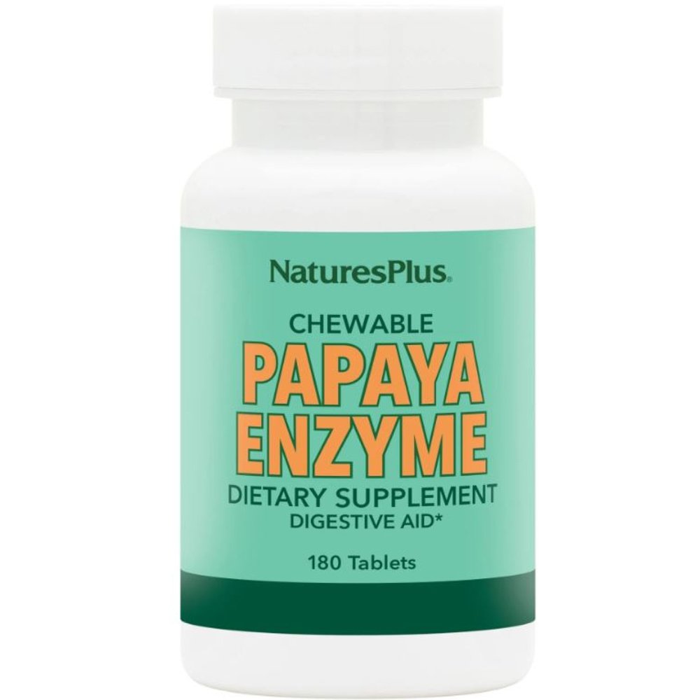 Natures Plus Natures Plus Papaya Enzyme Συμπλήρωμα Διατροφής Πεπτικού Ενζύμου από Παπάγια για την Ενίσχυση & Βελτίωση της Λειτουργίας της Πέψης 180 Chew.tabs