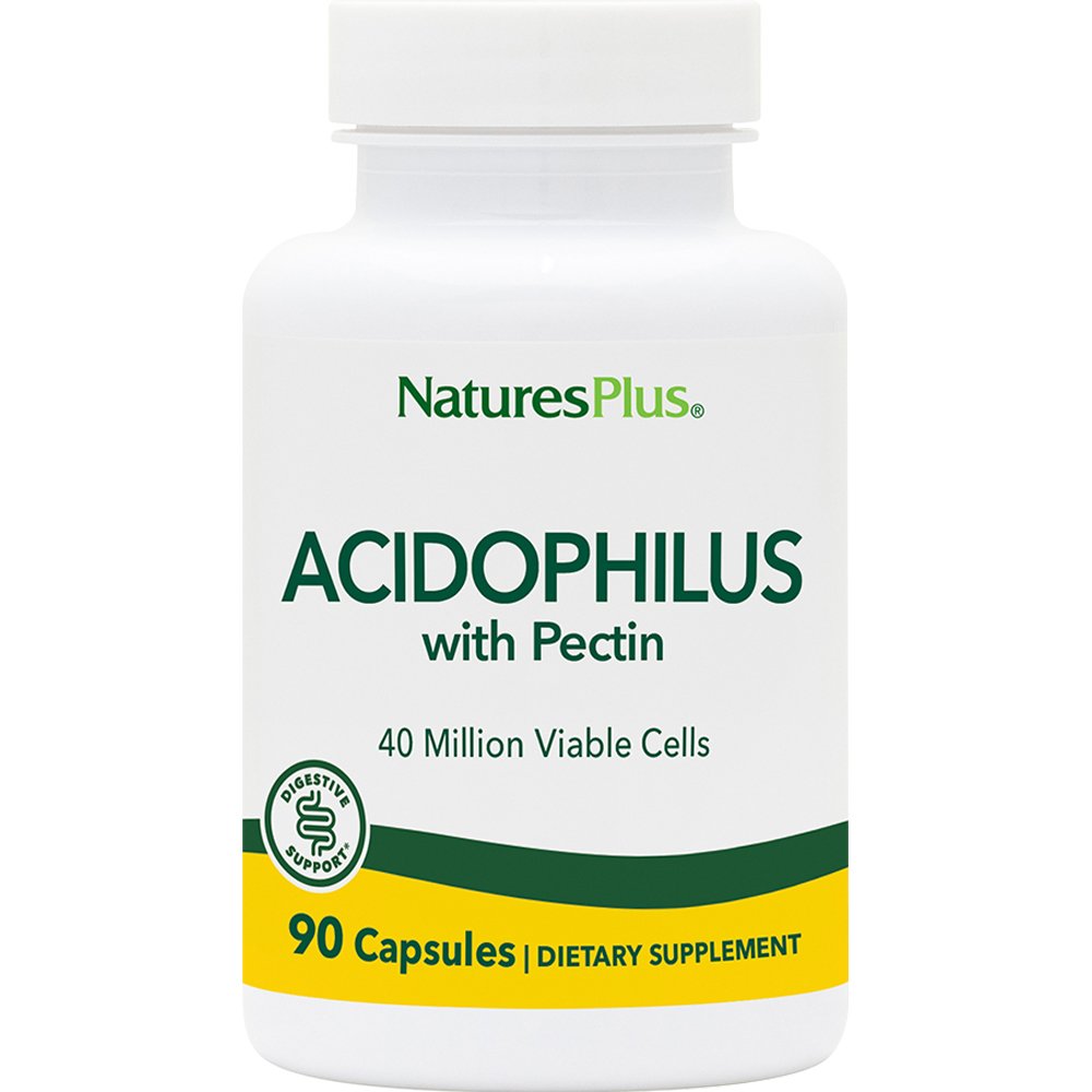 Natures Plus Acidophilus with Pectin Συμπλήρωμα Διατροφής Οξεόφιλου Προβιοτικού με Πηκτίνη Εσπεριδοειδών για την Αντιμετώπιση Γαστρεντερικών Διαταραχών 90caps