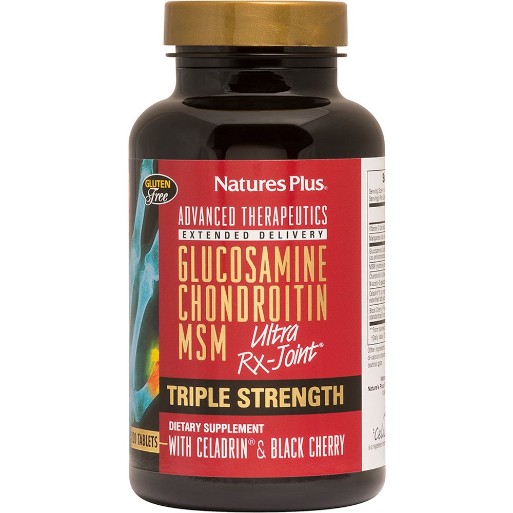 Natures Plus Triple Strength Glucosamine, Chondroitin, MSM Ultra Rx-Joint Συμπλήρωμα Διατροφής για την Καλή Λειτουργία των Αρθρώσεων & του Χόνδρου & την Αντιμετώπιση της Φλεγμονής 120tabs