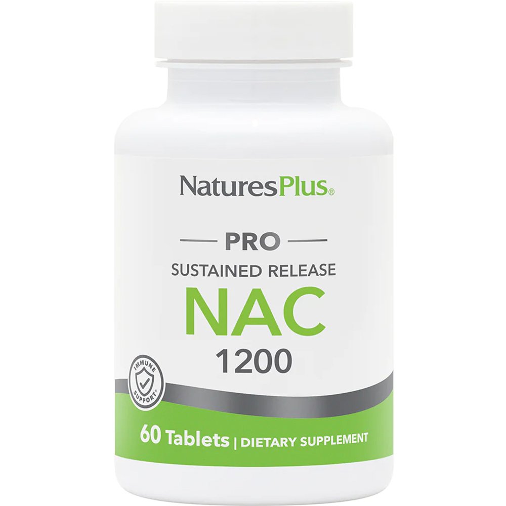 Natures Plus Natures Plus Pro NAC 1200mg Συμπλήρωμα Διατροφής Ακετυλοκυστεΐνης με Ισχυρές Αντιοξειδωτικές & Βλεννολυτικές Ιδιότητες με Ηπατοπροστατευτική Δράση 60tabs