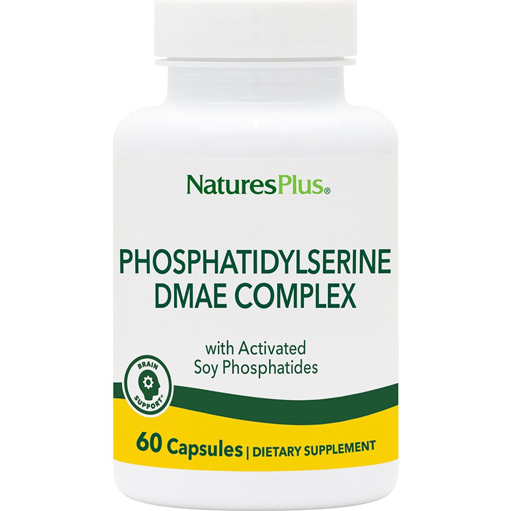 Natures Plus Phosphatidyl Serine DMAE Complex Συμπλήρωμα Διατροφής για τη Διατήρηση της Φυσιολογικής Γνωστικής Λειτουργίας & Ενίσχυση της Μνήμης & Συγκέντρωση 60caps