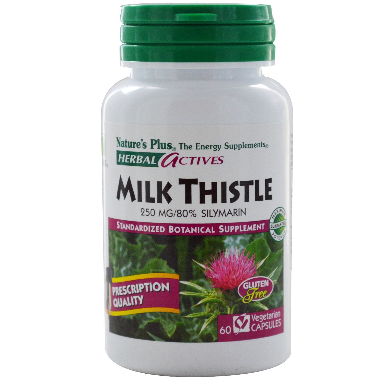 Nature’s Plus Herbal Actives Milk Thistle 250mg Συμπλήρωμα Διατροφής με Γαιδουράγκαθο για Προστασία του Ήπατος 60caps
