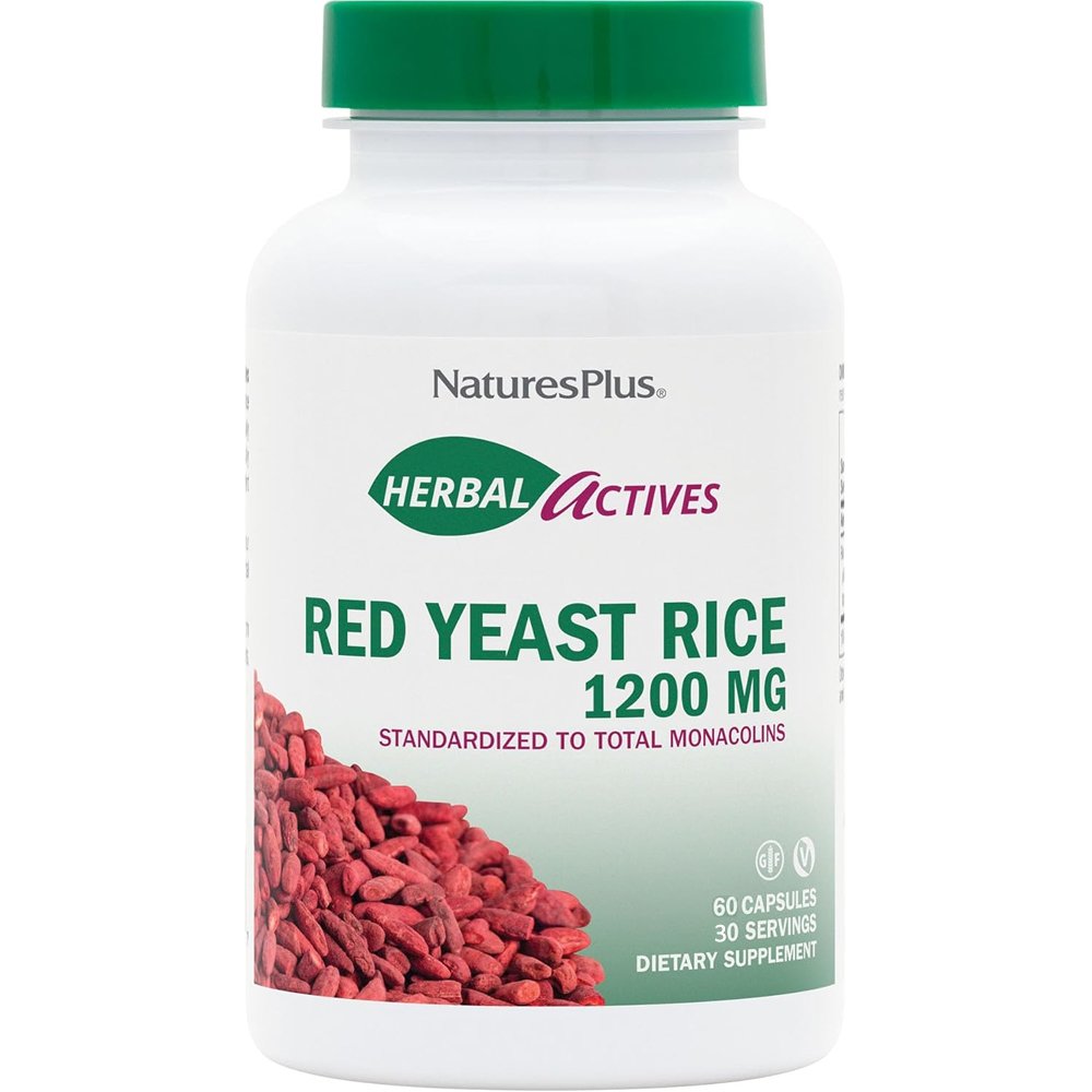 Natures Plus Natures Plus Red Yeast Rice 1200mg Συμπλήρωμα Διατροφής Εκχυλίσματος Κόκκινης Μαγιάς Ανεπτυγμένης σε Ρύζι για την Προστασία του Καρδιαγγειακού Συστήματος Κατά της Χοληστερίνης 60caps