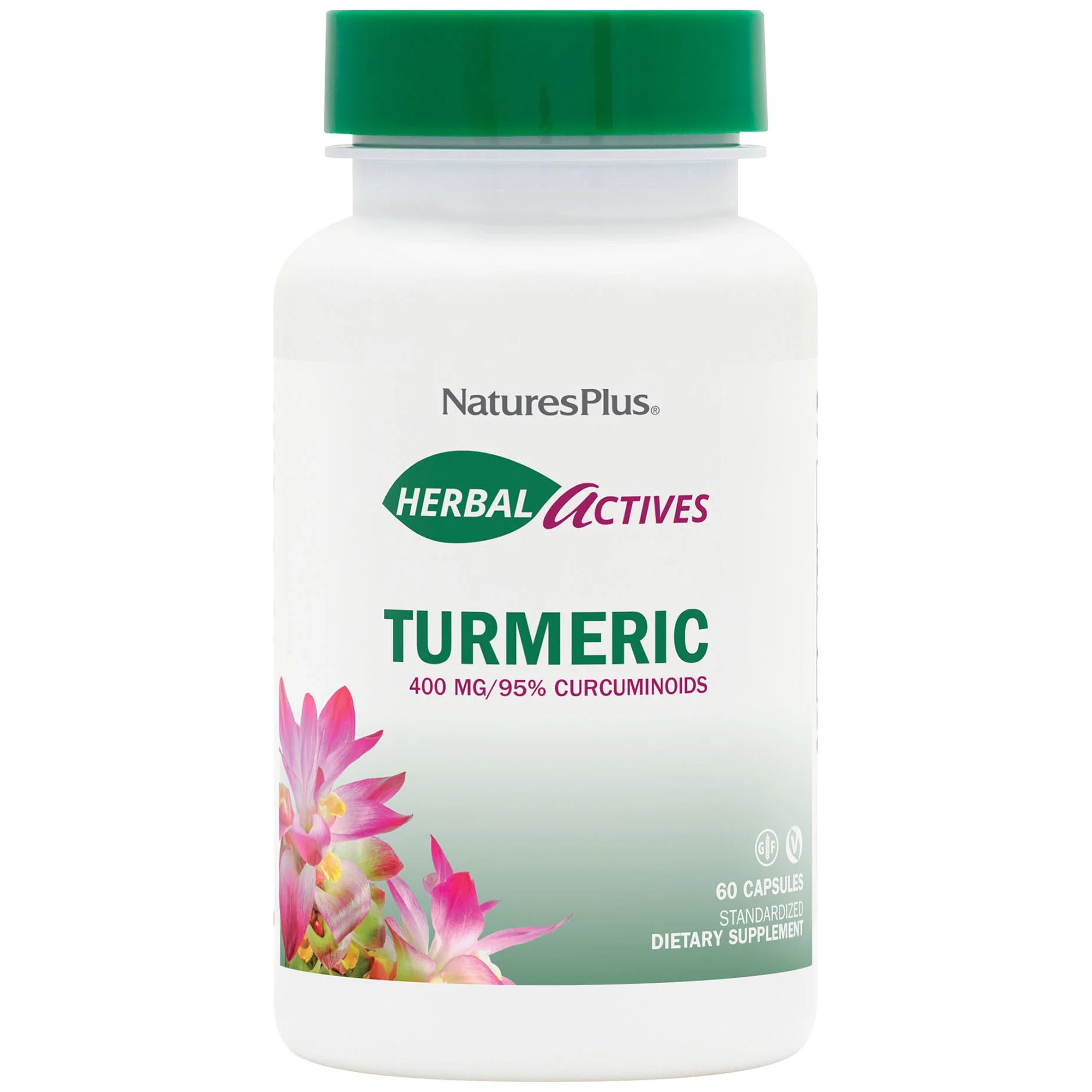Natures Plus Natures Plus Turmeric 400mg Συμπλήρωμα Διατροφής Εκχυλίσματος Κουρκουμά με Ισχυρή Αναλγητική & Αντιφλεγμονώδη Δράση για Αποτοξίνωση του Ήπατος 60caps