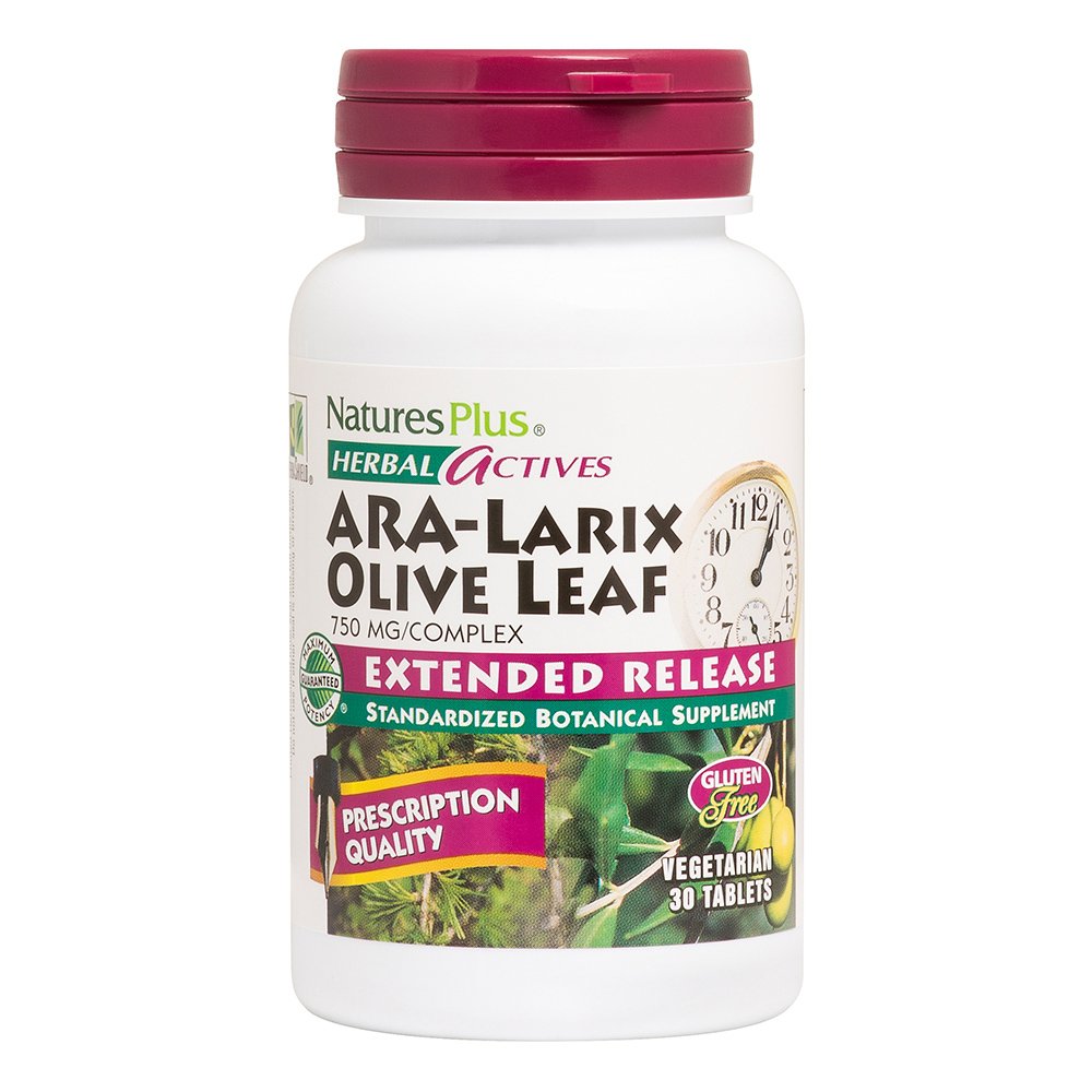 Nature’s Plus Herbal Actives Ara-Larix Olive Leaf Complex 750mg Συμπλήρωμα Διατροφής για Ενίσχυση Ανοσοποιητικού 30tabs