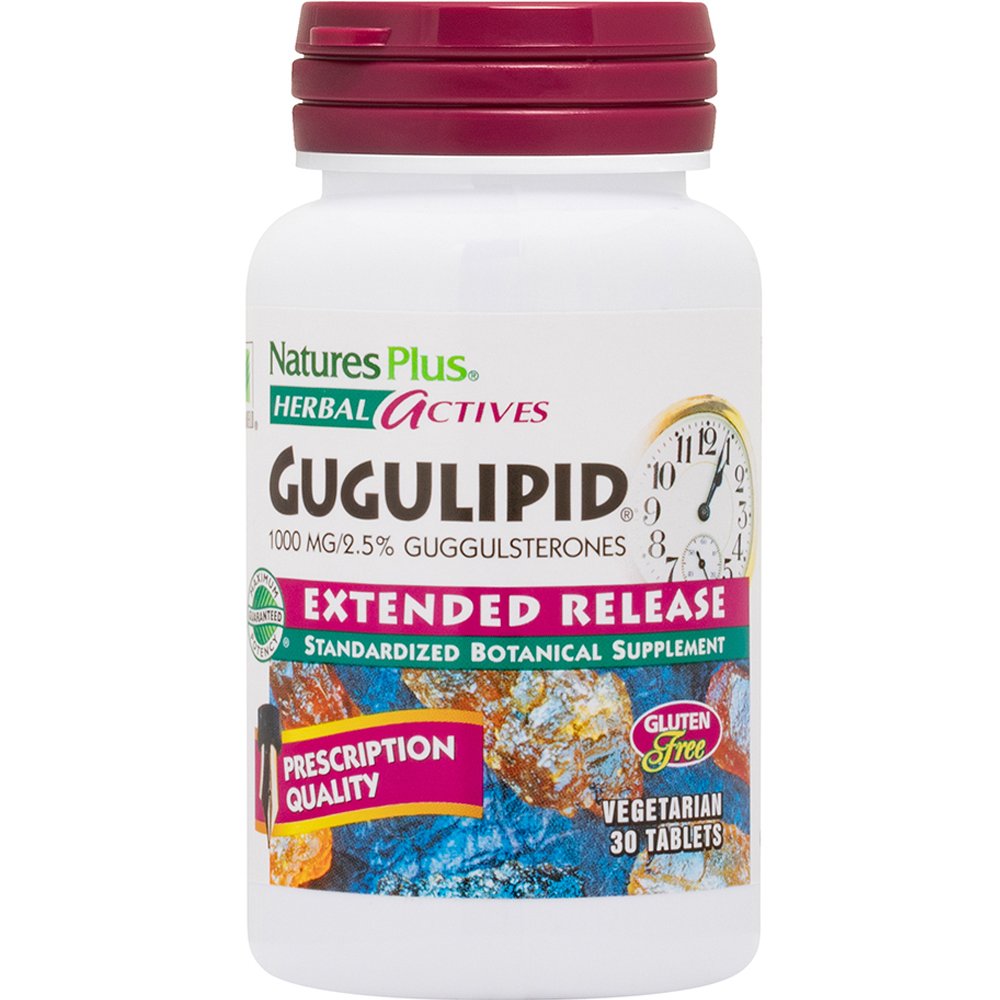 Natures Plus Natures Plus Gugulipid 1000mg Συμπλήρωμα Διατροφής Συμπυκνωμένου Εκχυλίσματος του Βοτάνου Commiphora Mukul για την Καλή Υγεία του Καρδιαγγειακού Συστήματος, Έλεγχο της Κακής Χοληστερόλης & Προστασία από την Αθηρωμάτωση 30tabs