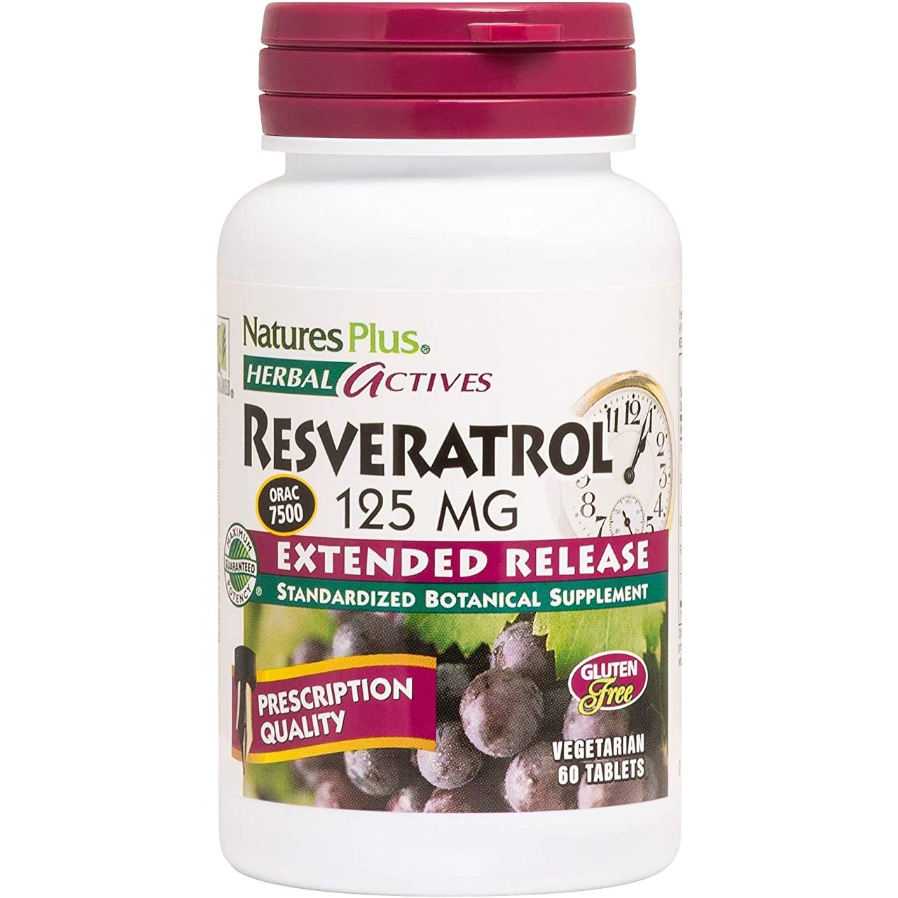 Nature’s Plus Resveratrol 125 mg Extended Release Συμπλήρωμα Διατροφής με Ισχυρή Αντιοξειδωτική Δράση Tablets