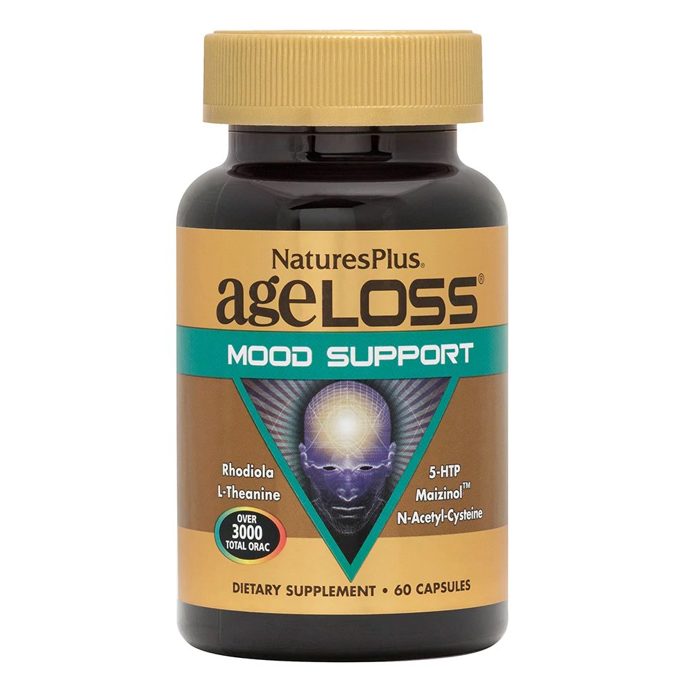 Natures Plus AgeLoss Mood Support Συμπλήρωμα Διατροφής με Φυσικά Θρεπτικά Συστατικά που Ρυθμίζουν τη Διάθεση 60caps