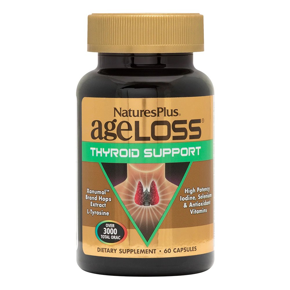 Natures Plus AgeLoss Thyroid Support Συμπλήρωμα Διατροφής με Αντιοξειδωτική Δύναμη για την Σωστή Λειτουργία του Θυρεοειδούς 60caps