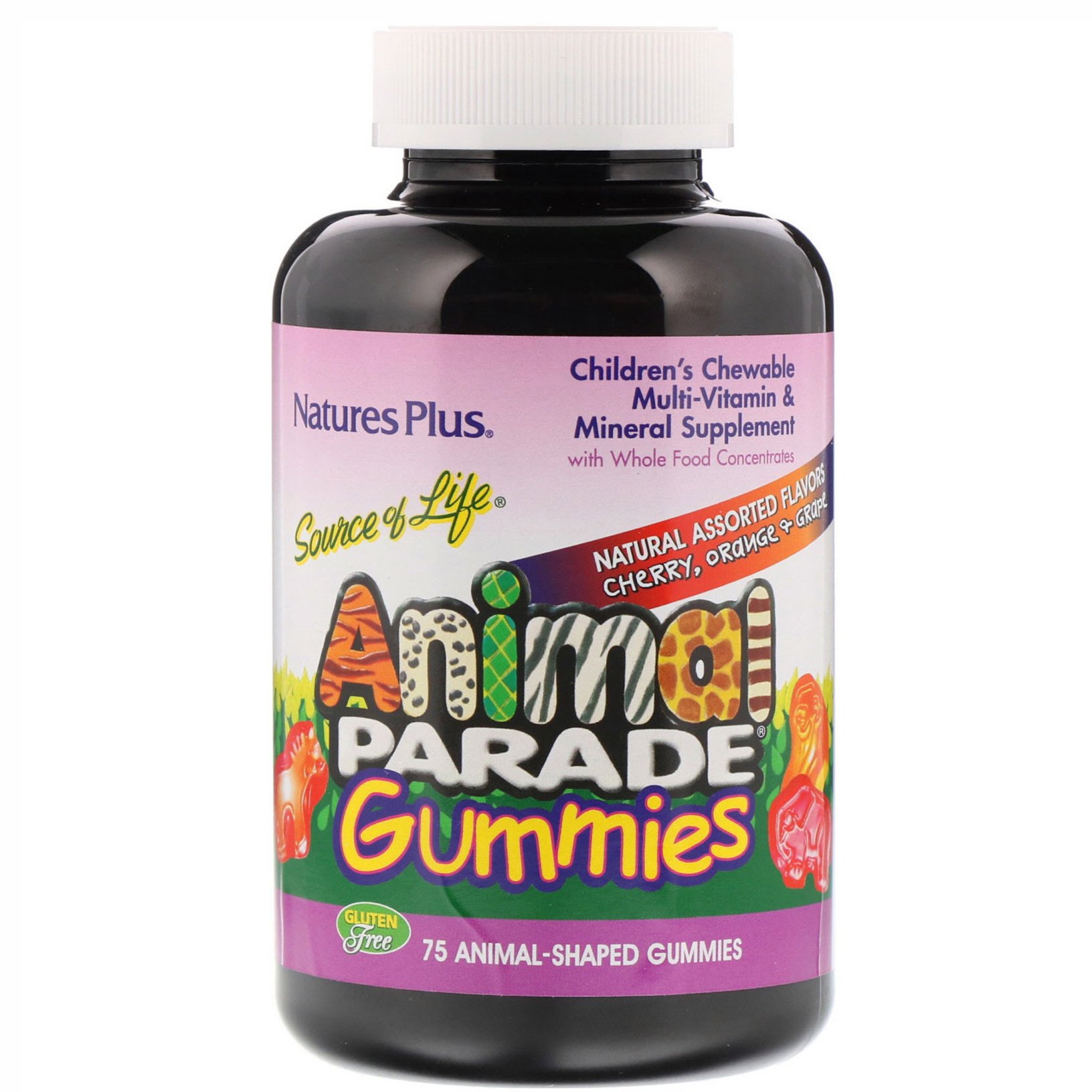 Nature’s Plus Animal Parade Gummies Assorted Συμπλήρωμα Διατροφής Πλούσιο σε Βιταμίνες & Μέταλλα 50 Μασώμενα Ζωάκια