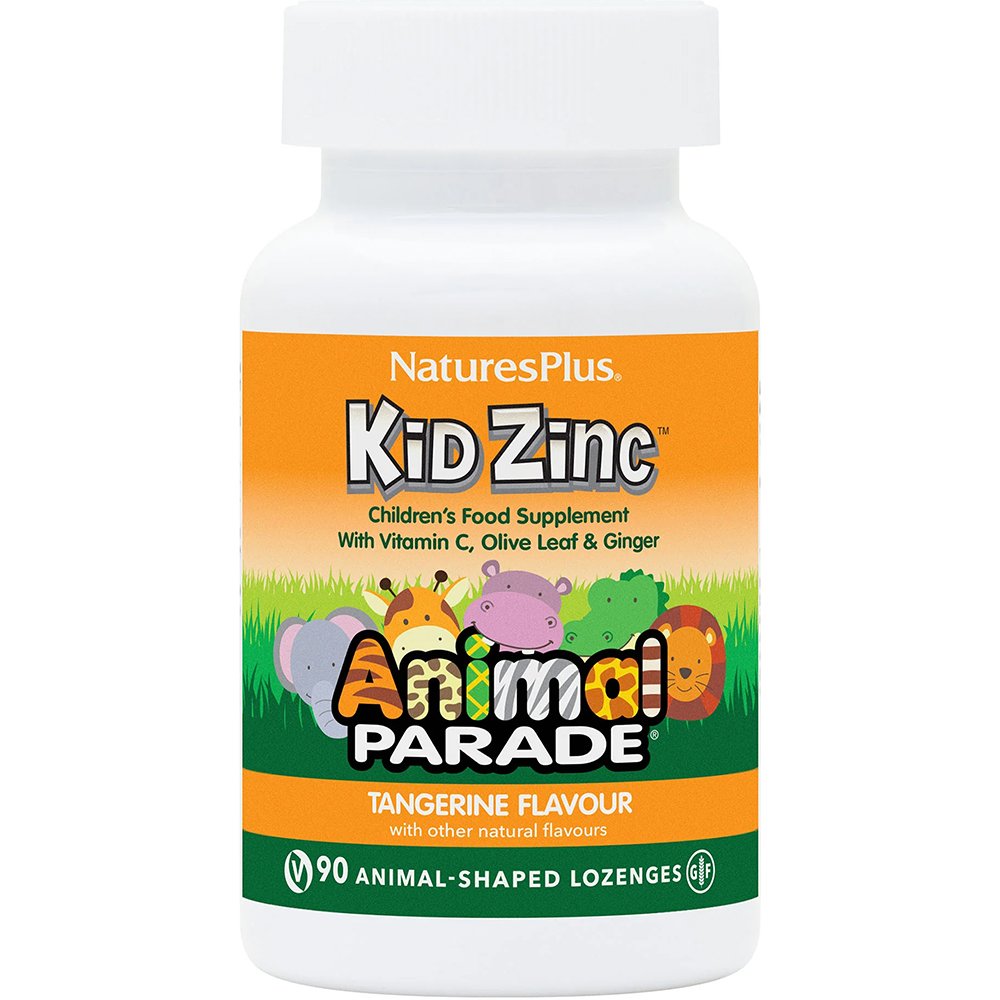 Natures Plus Natures Plus Animal Parade Kid Zinc Συμπλήρωμα Διατροφής για Παιδιά με Ψευδάργυρο & Εκχύλισμα Βοτάνων για Ενίσχυση του Ανοσοποιητικού με Γεύση Μανταρίνι 90 Lozenges