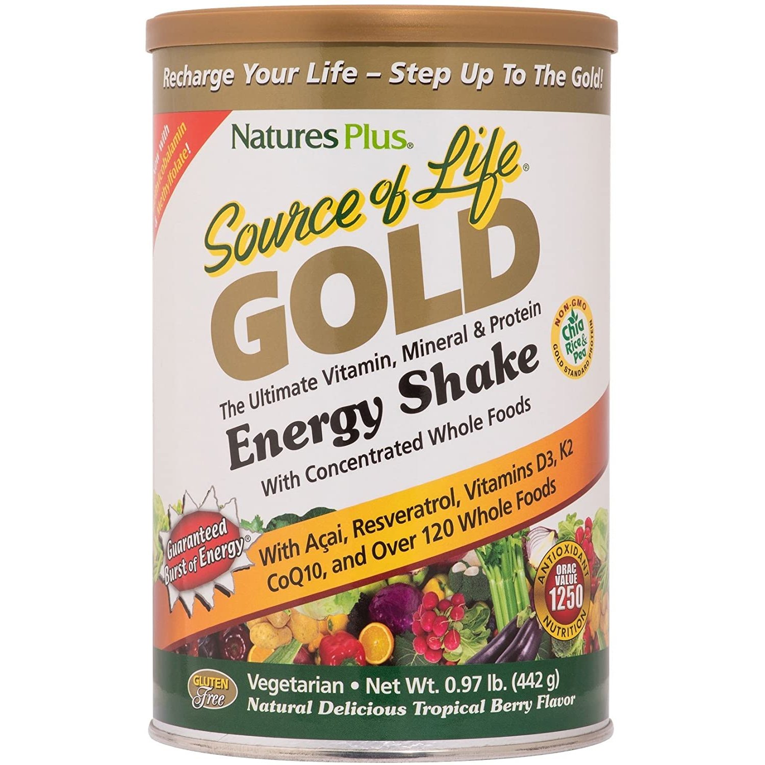 Natures Plus Source of Life Gold Shake Πολυβιταμινούχο Συμπλήρωμα Διατροφής 442gr