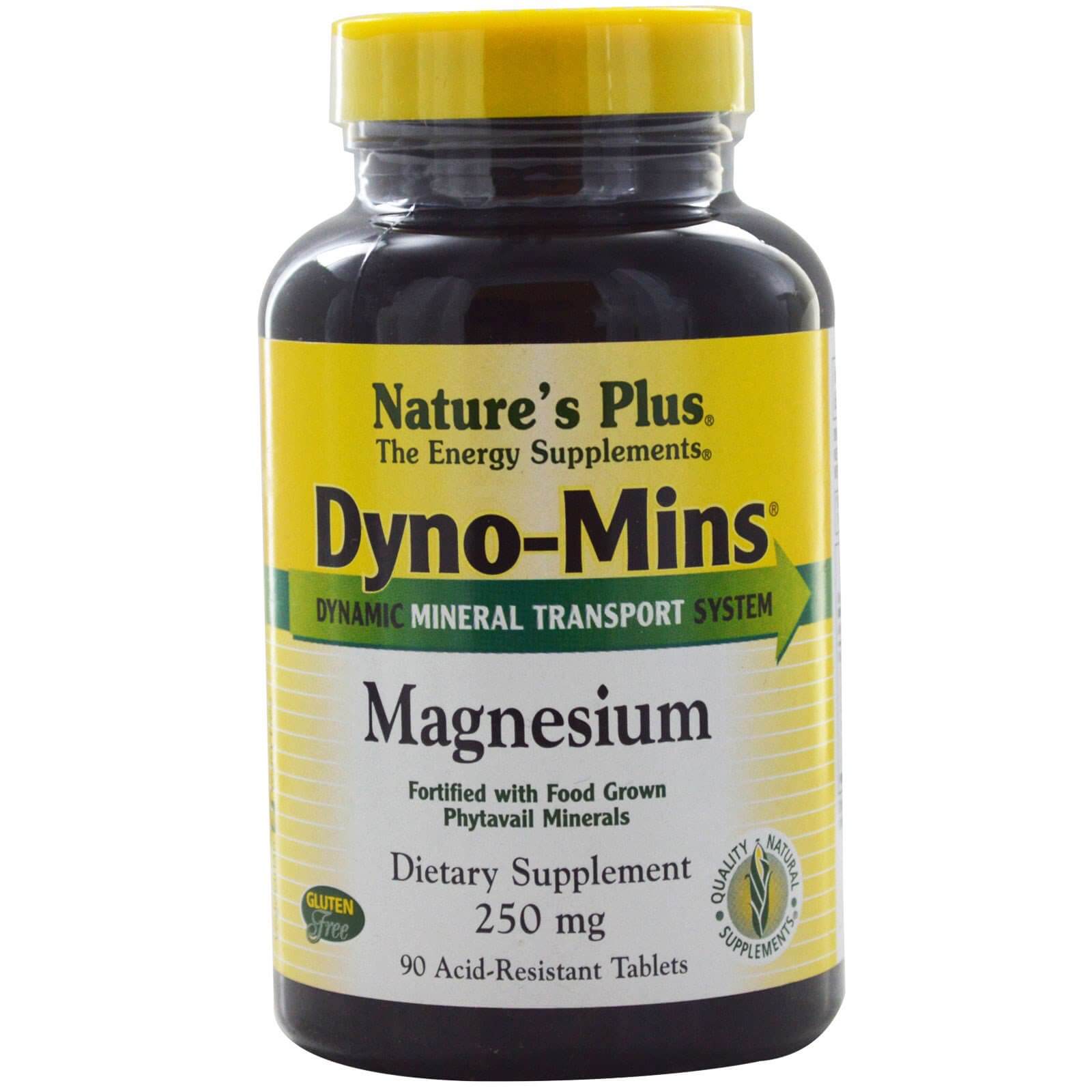 Nature’s Plus Magnesium Dyno-Mins 250mg Συμπλήρωμα Διατροφής Μαγνήσιο, Κατάλληλο για την Υγεία του Νευρικού Συστήματος 90Tabs