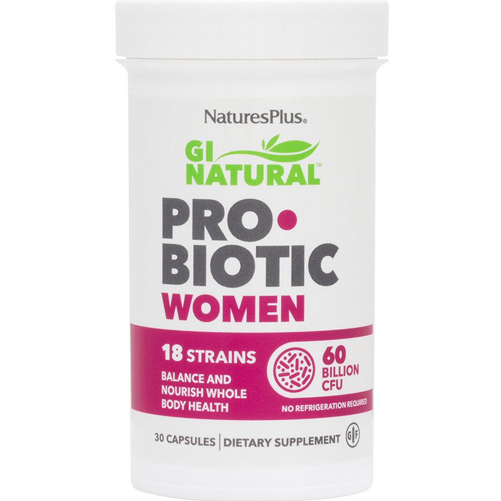 Natures Plus Gi Natural Probiotic Women Συμπλήρωμα Διατροφής Προβιοτικών, Πρεβιοτικών & Εκχυλίσματος Cranberry Ειδικά Σχεδιασμένο για Γυναίκες για την Καλή Λειτουργία του Γαστρεντερικού & Ουροποιητικού Συστήματος 30caps