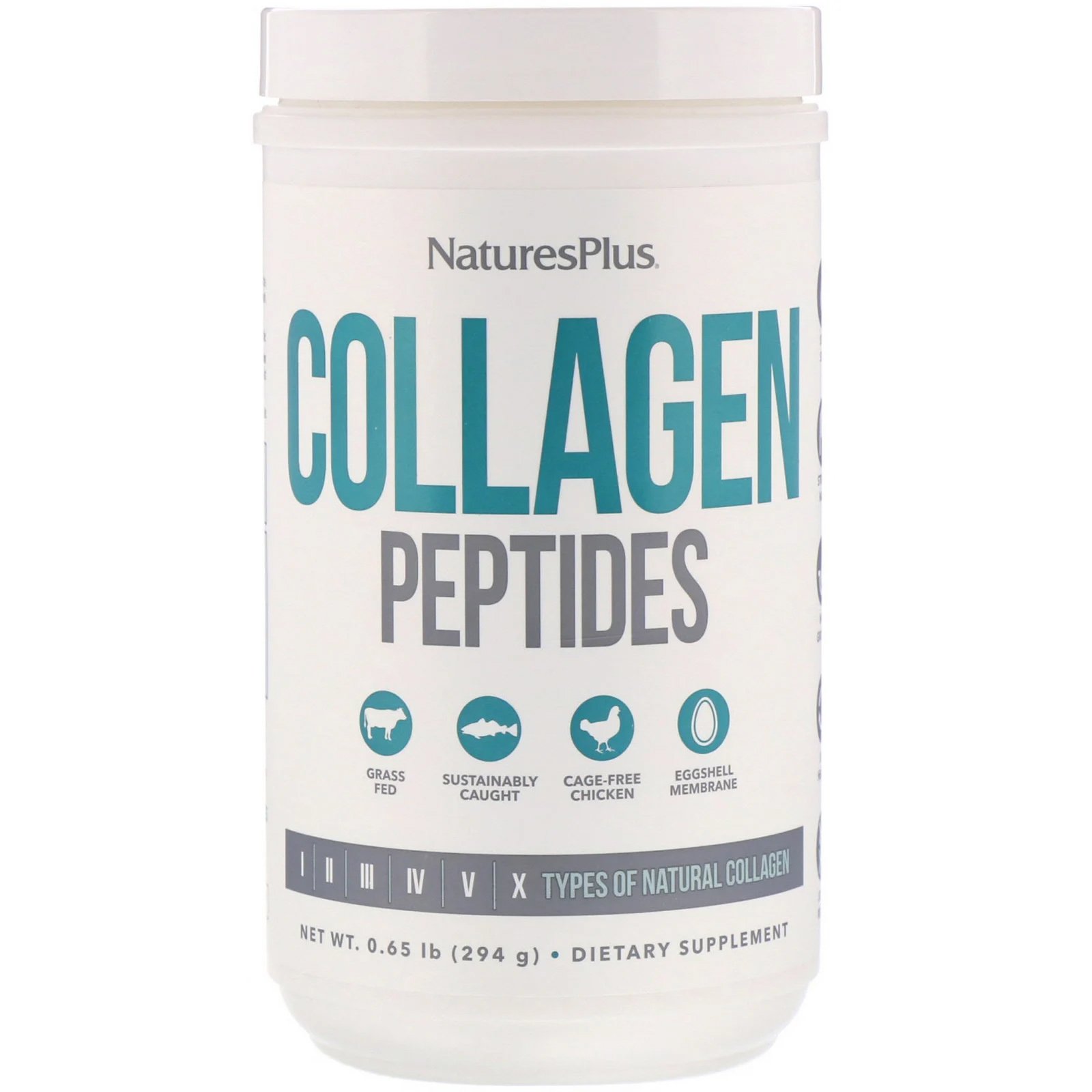 Natures Plus Collagen Peptides Συμπλήρωμα Διατροφής Πεπτιδίων Κολλαγόνου για Υγιή Μαλλιά, Δέρμα, Νύχια & Αρθρώσεις 294g