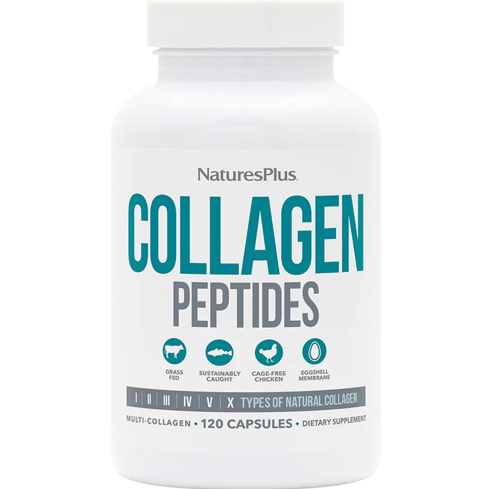 Natures Plus Natures Plus Collagen Peptides Συμπλήρωμα Διατροφής Πεπτιδίων Κολλαγόνου Υψηλής Απορρόφησης για Υγιή Μαλλιά, Δέρμα, Νύχια & Αρθρώσεις 120caps