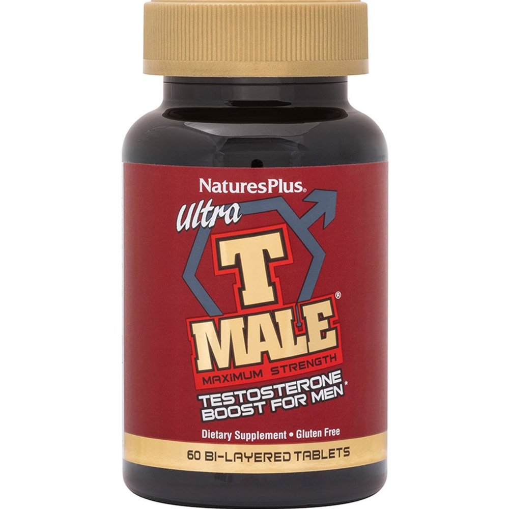 Natures Plus Ultra T Male Testosterone Boost for Men Συμπλήρωμα Διατροφής με Τεστοστερόνη για Ενίσχυση Δύναμης, Αντοχής & της Ενέργειας 60tabs