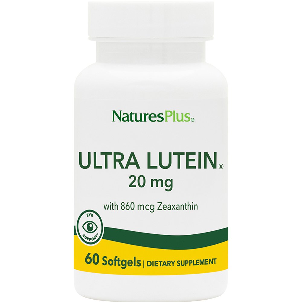 Natures Plus Natures Plus Ultra Lutein 20mg Συμπλήρωμα Διατροφής Λουτεΐνης για Προστασία από Εκφυλιστικές Παθήσεις των Ματιών & Υποστήριξη της Καλής Όρασης με Ισχυρές Αντιοξειδωτικές Ιδιότητες 60 Softgels