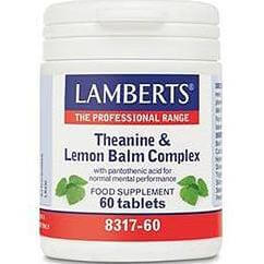 Lamberts Theanine & Lemon Balm Complex Συμπλήρωμα Διατροφής για Περιόδους Στρες και Άγχους 60tbs