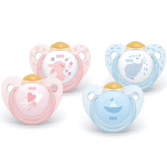 Nuk Trendline Baby Rose And Blue Ορθοδοντική Πιπίλα Καουτσούκ – Baby Blue2 6-18 Μηνών