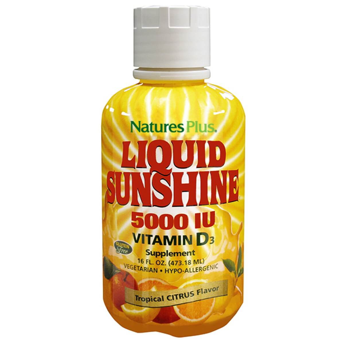 Nature’s Plus Liquid Sunshine 5000 IU Vitamin D3 Συμπλήρωμα Διατροφής για την Υγεία των Οστών & των Δοντιών 473ml