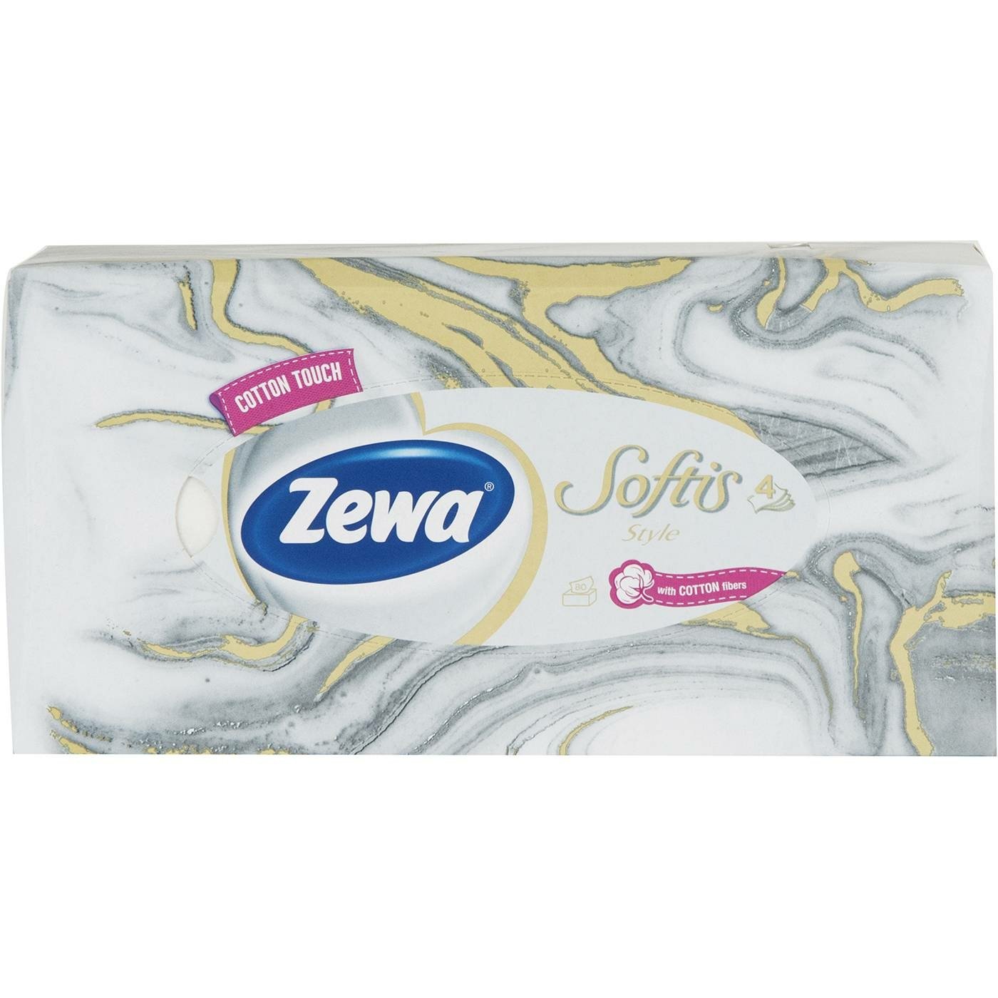 Zewa Softis Style Box Design Επιτραπέζια Χαρτομάντηλα Τετράφυλλα 80τμχ