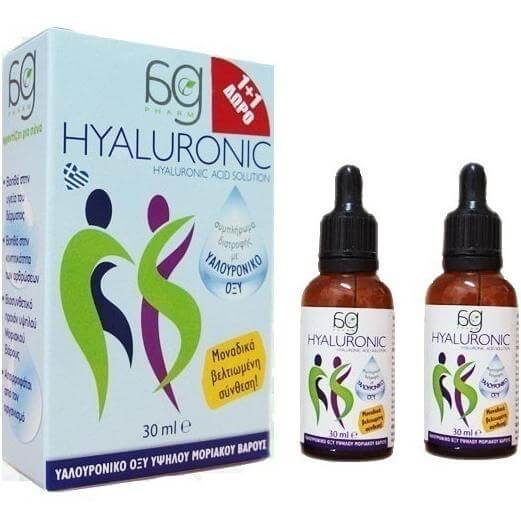 AG Pharm Hyaluronic Συμπλήρωμα Διατροφής Υαλουρονικού Οξέως Υψηλού Μοριακού Βάρους 1+1 Δώρο 2x30ml