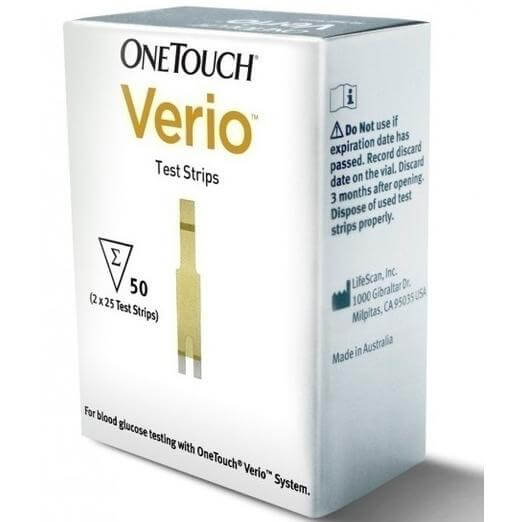 LifeScan OneTouch Verio Test Strips Ταινίες Μέτρησης Γλυκόζης Αίματος / Μέτρησης Σακχάρου 50 strips
