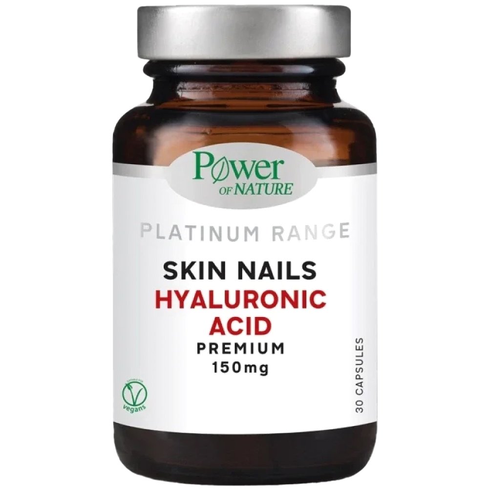 Power of Nature Platinum Range Skin Nails Hyaluronic Acid Premium 150mg Συμπλήρωμα Διατροφής με Υαλουρονικό Οξύ για την Καλή Υγεία των Νυχιών & του Δέρματος 30caps